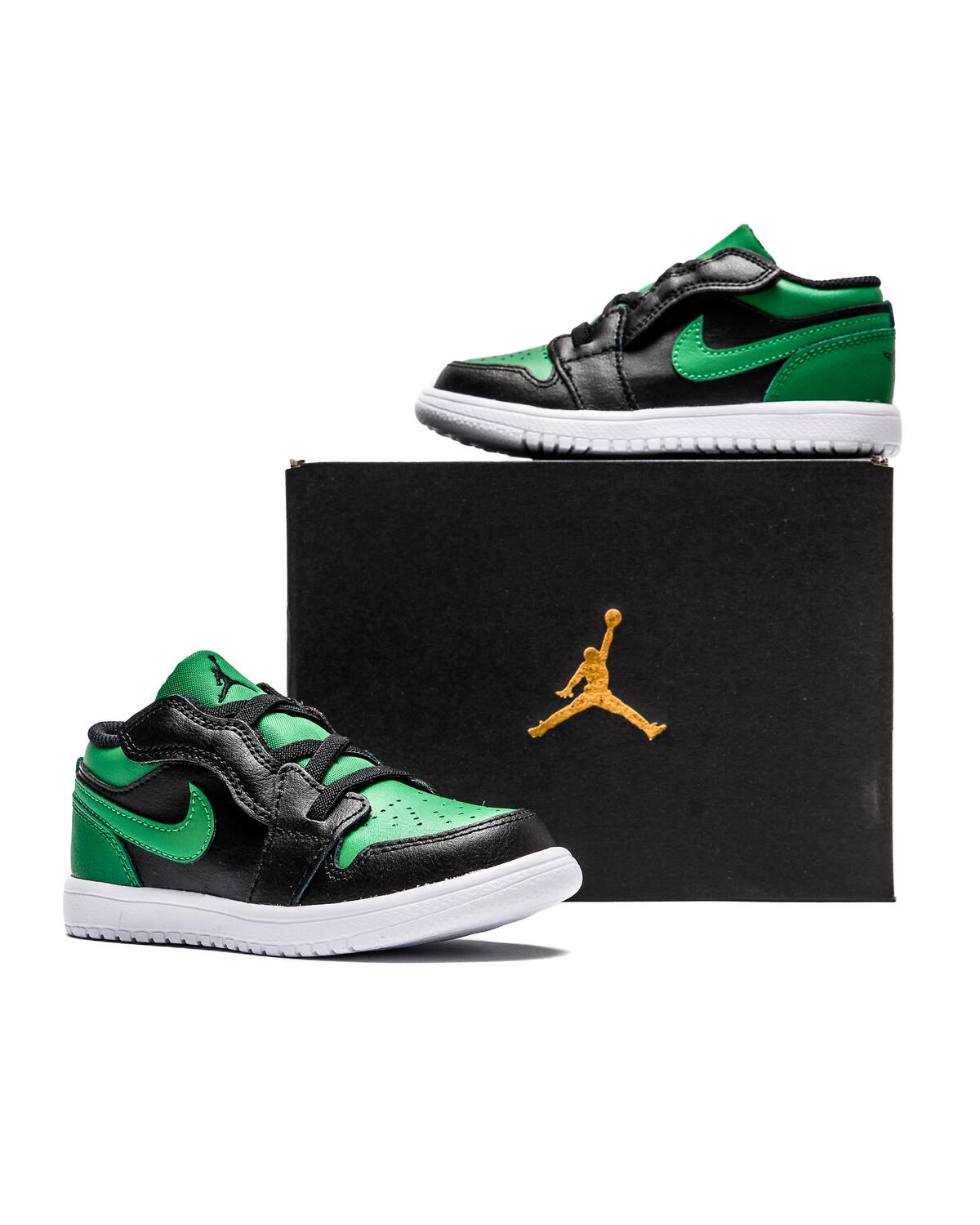 Nike Grade School Air Jordan 1 Low - Black / Lucky Green / White - Image 31