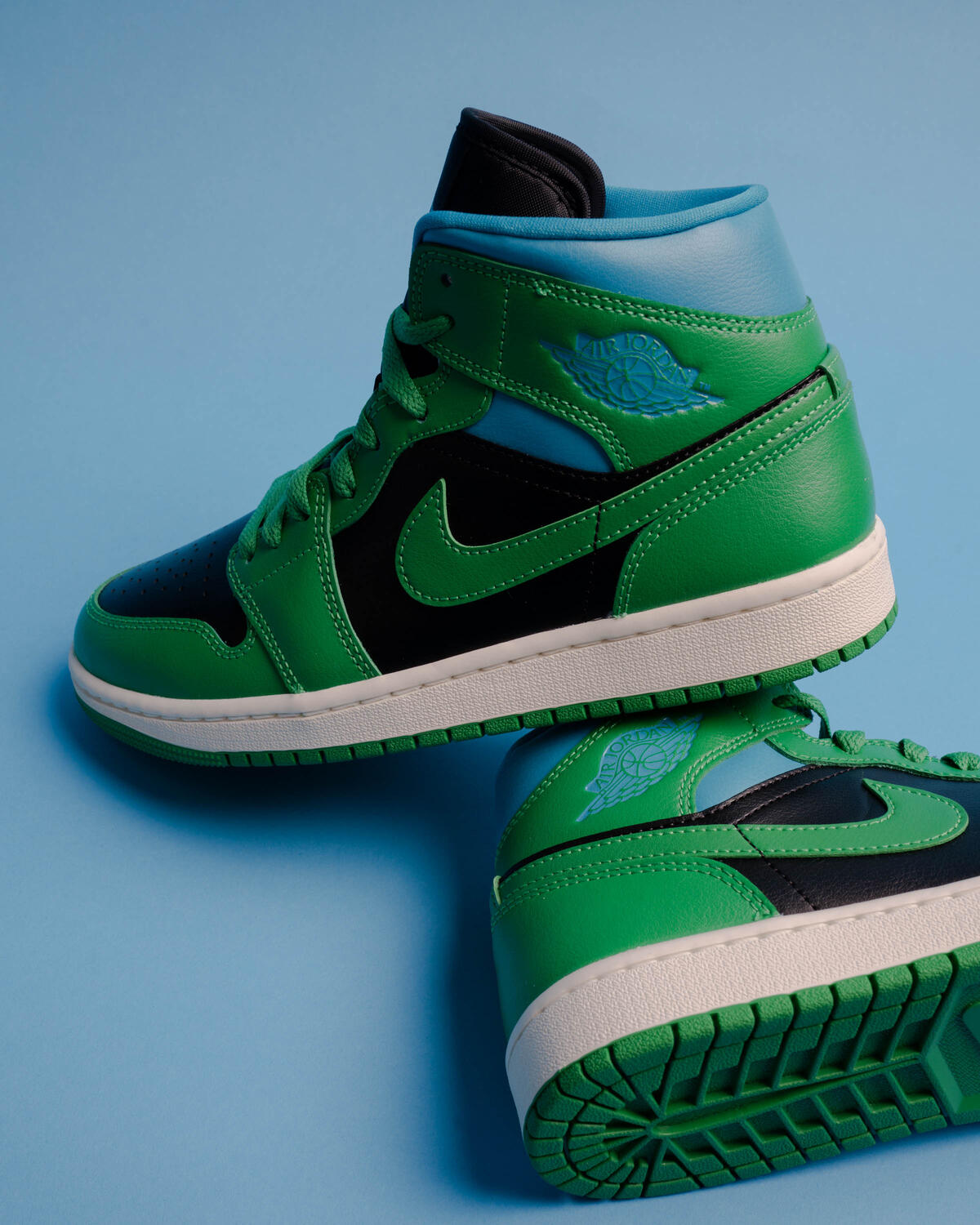 Air Jordan 1 Retro Mid Green/Blue (Women's) - Image 20