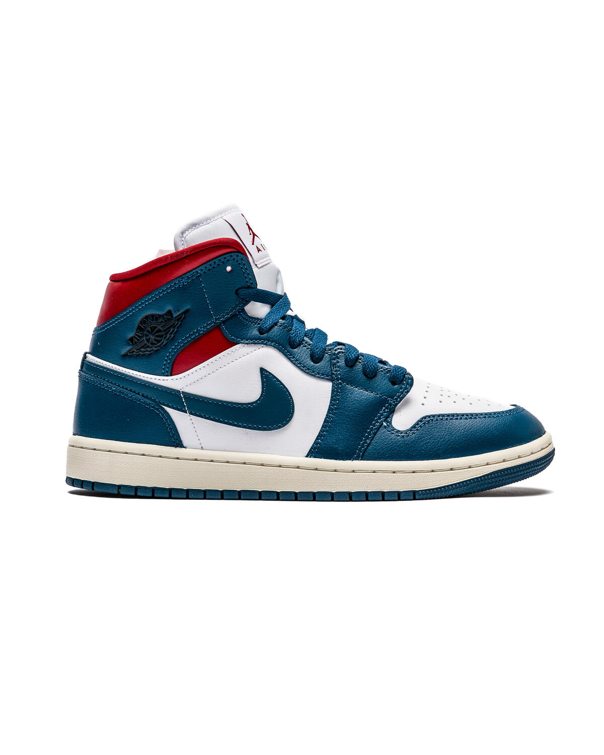 Air Jordan 1 Mid White / French Blue / Gym Red (Women's) - Image 14