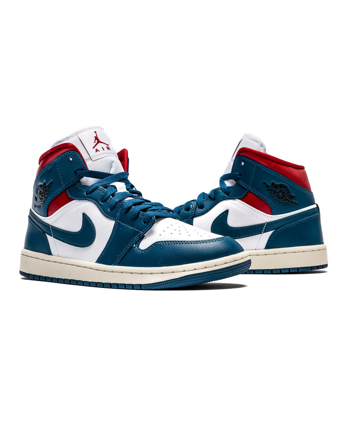 Air Jordan 1 Mid White / French Blue / Gym Red (Women's) - Image 17