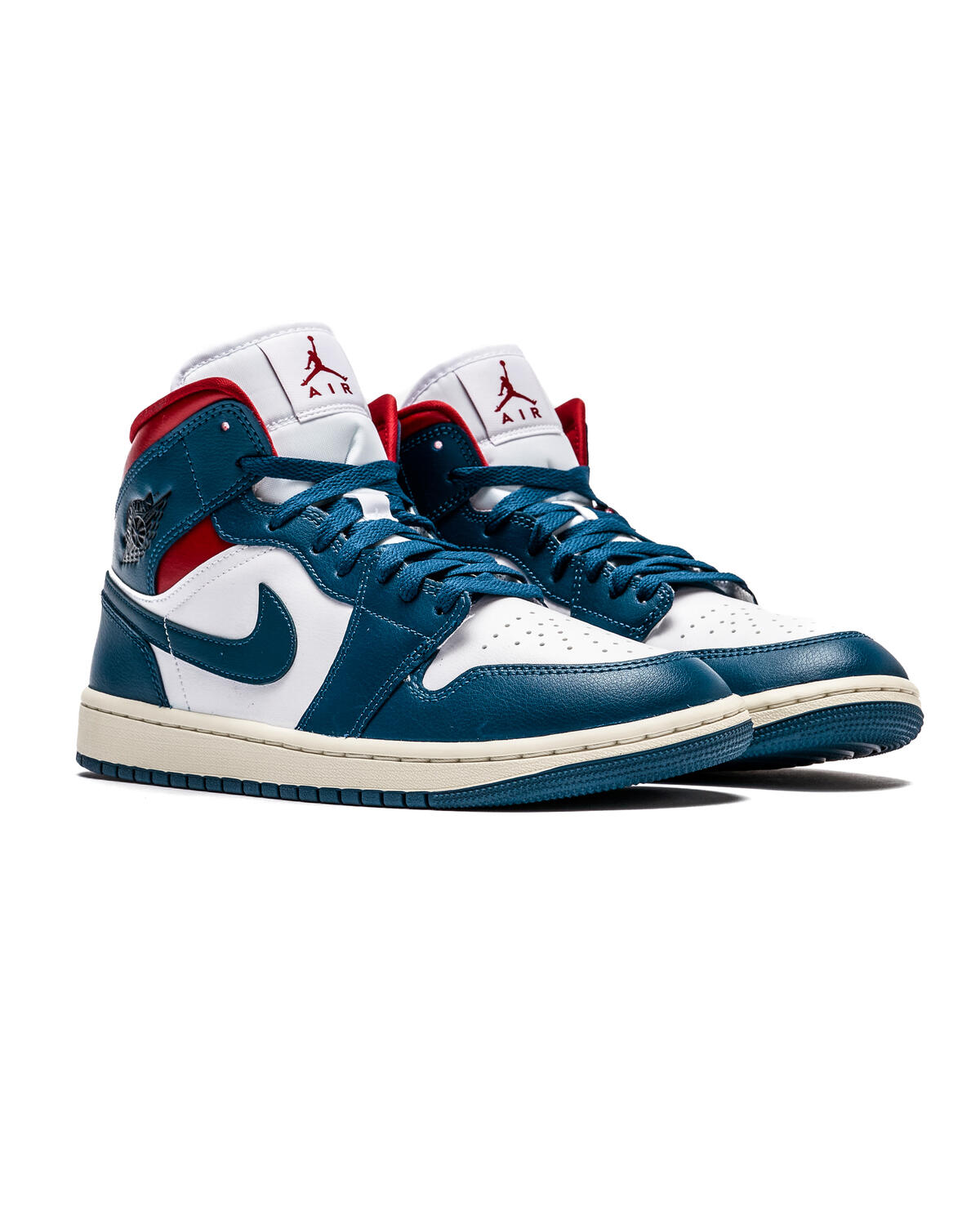 Air Jordan 1 Mid White / French Blue / Gym Red (Women's) - Image 15