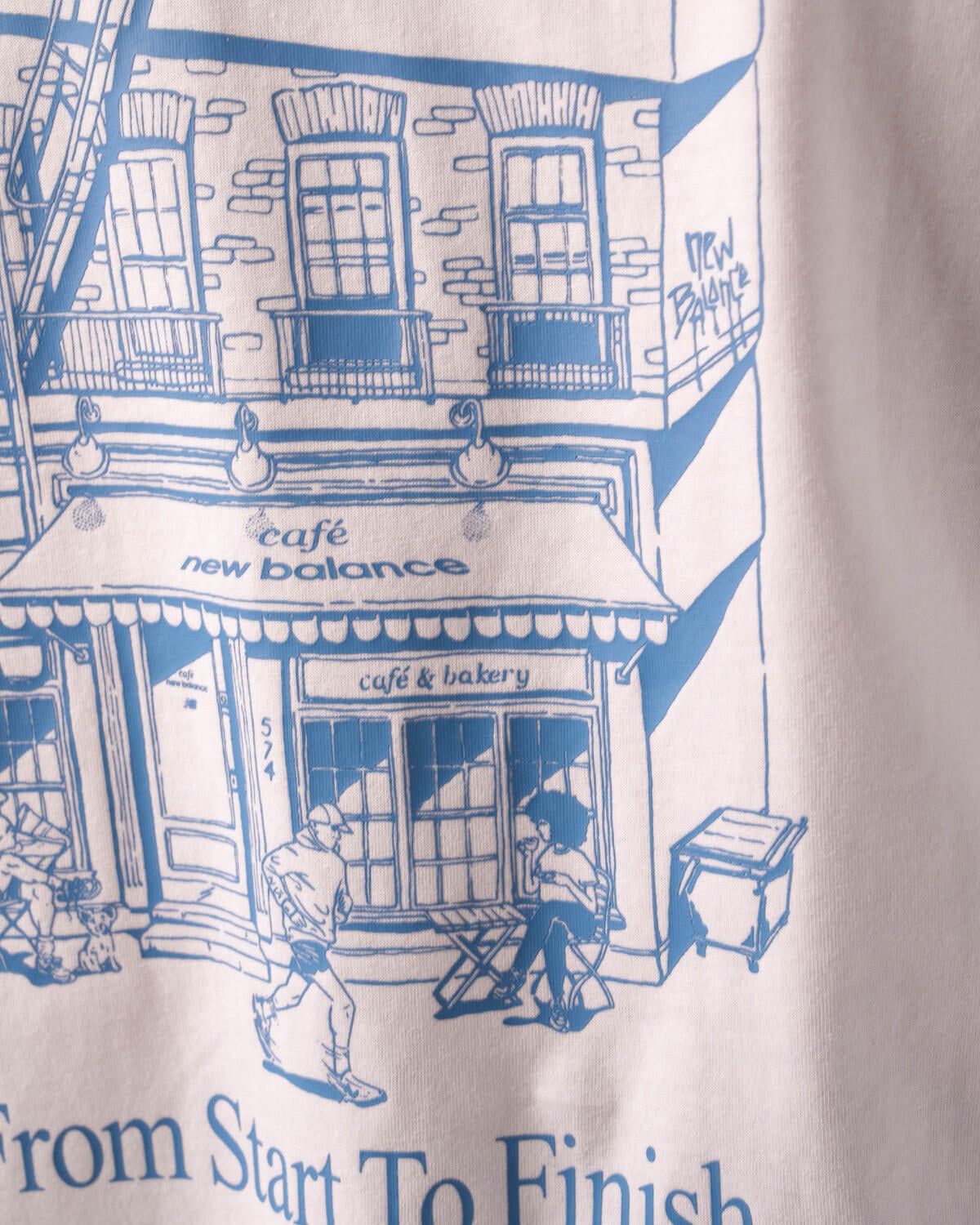New Balance Essentials Cafe Shop Front T-Shirt - Image 7