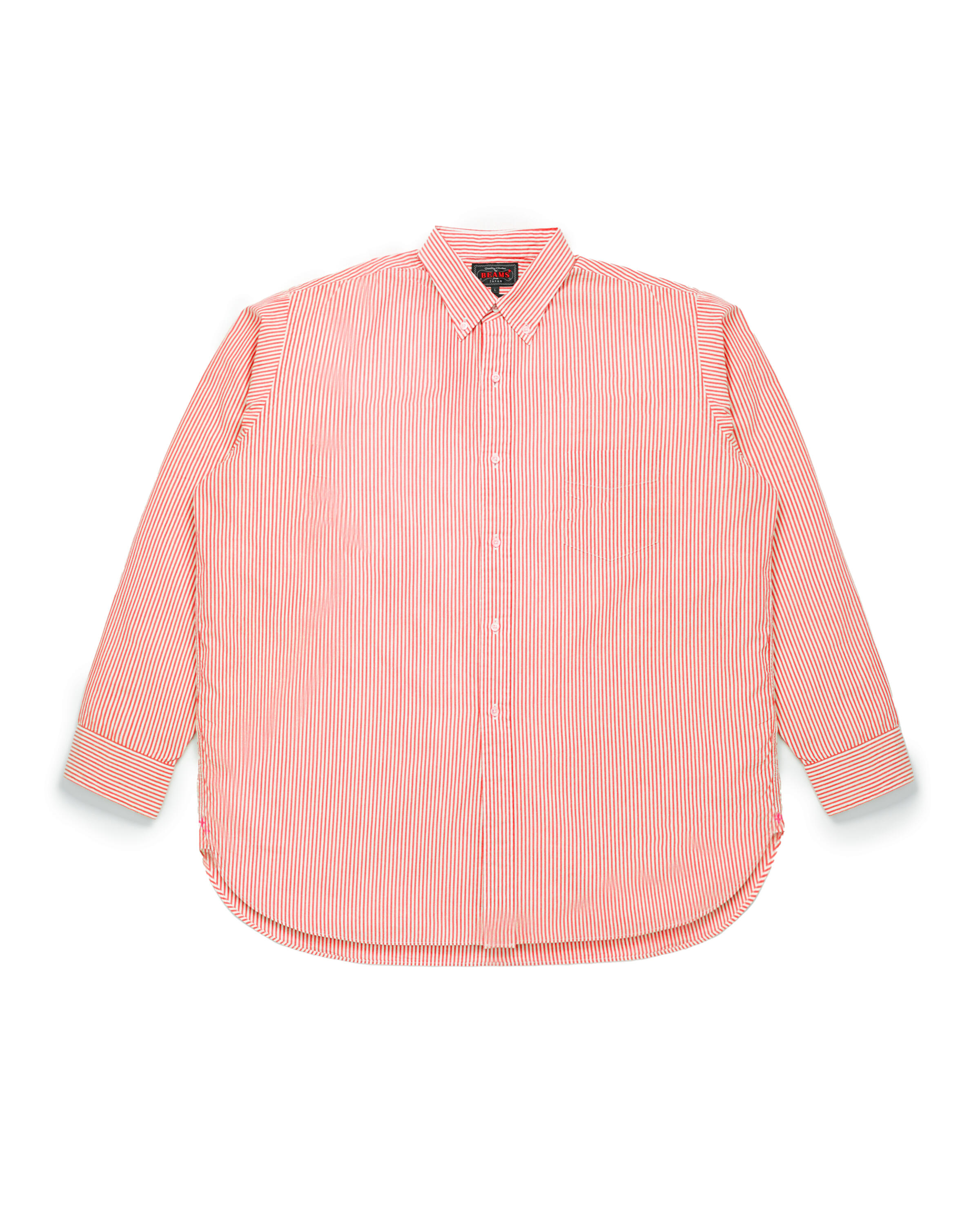 Beams+ B.D. Cotton Silk Block Stripe Classic Fit