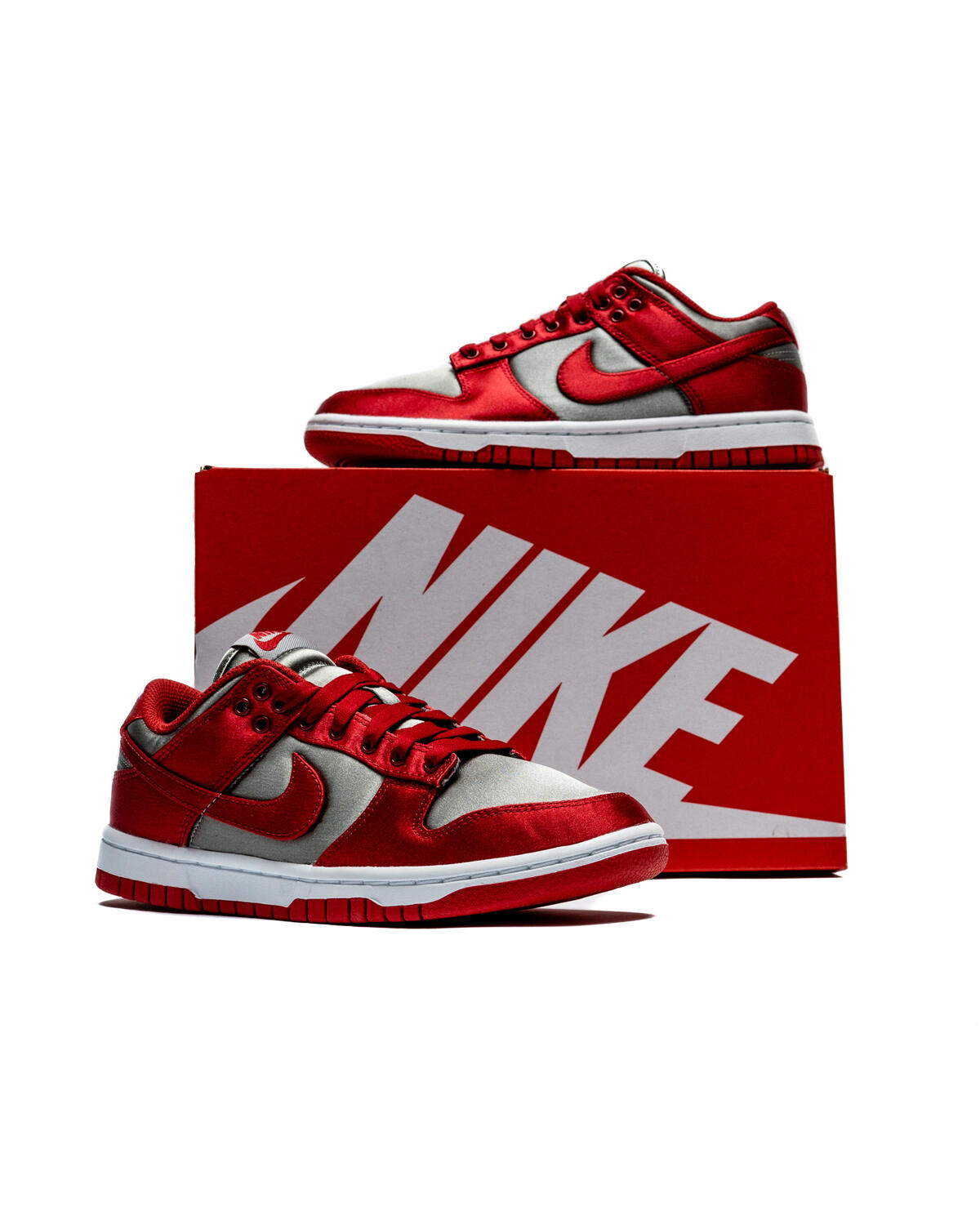Nike Women's Dunk Low Essentials "UNLV Satin" Medium Grey/Varsity Red - Image 25