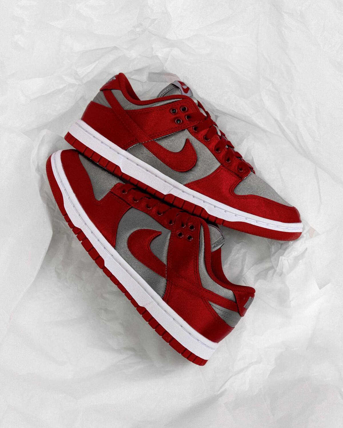 Nike Women's Dunk Low Essentials "UNLV Satin" Medium Grey/Varsity Red - Image 27