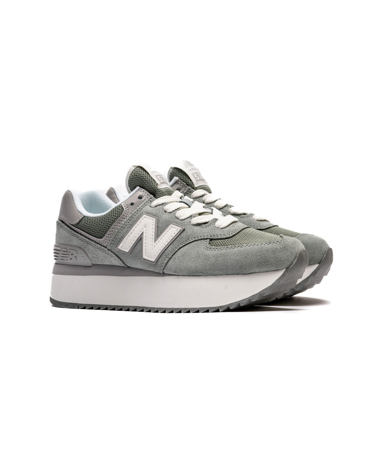 New Balance Women's 574+ (Rain Cloud/White) - Image 3