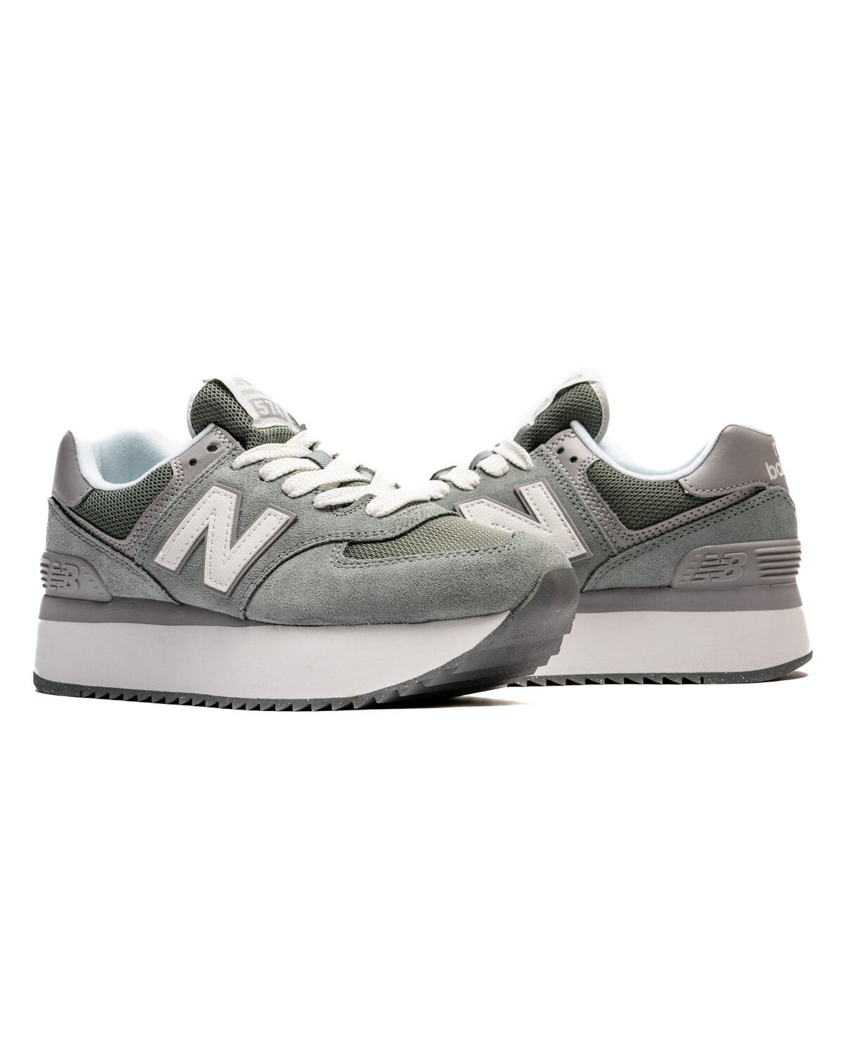 New Balance Women's 574+ (Rain Cloud/White) - Image 5