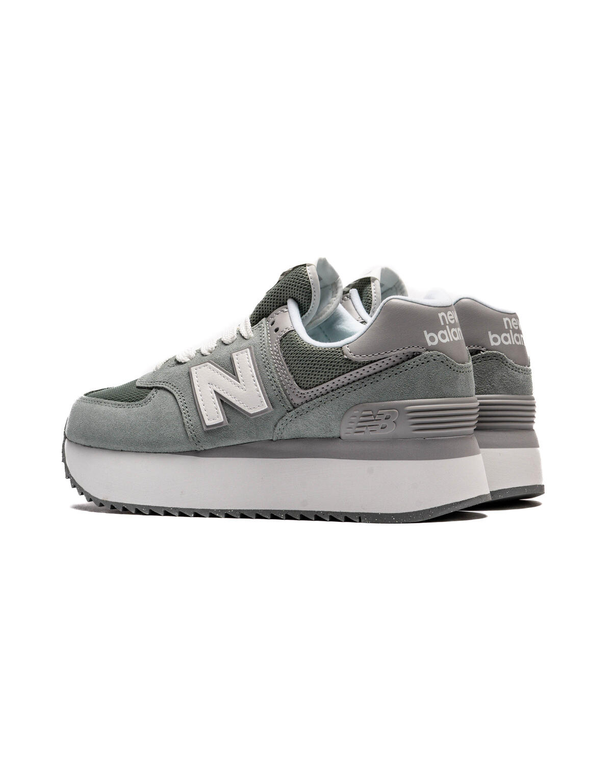 New Balance Women's 574+ (Rain Cloud/White) - Image 4