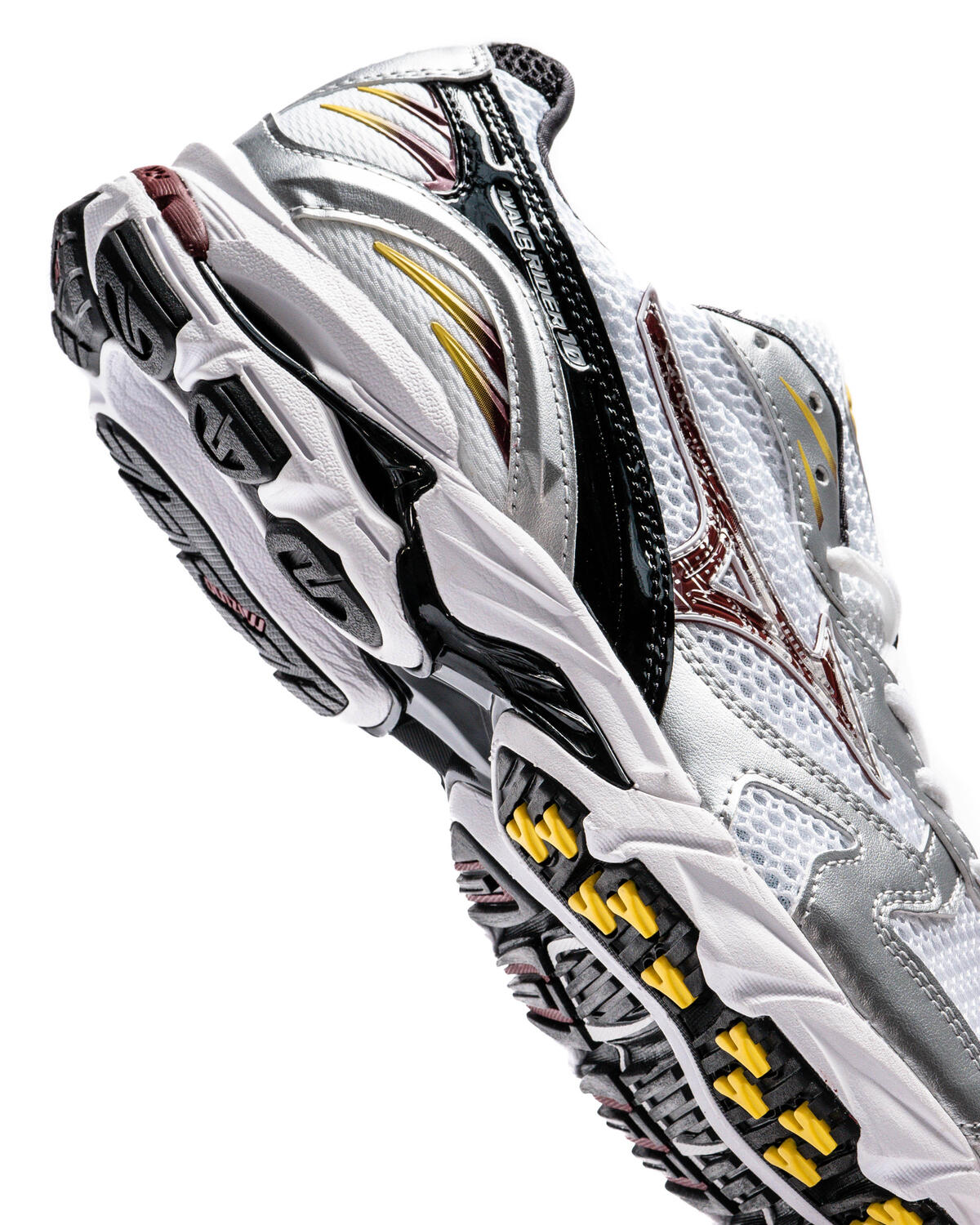 Mizuno Wave Rider 10 - White / Cabernet / Silver – Dapper