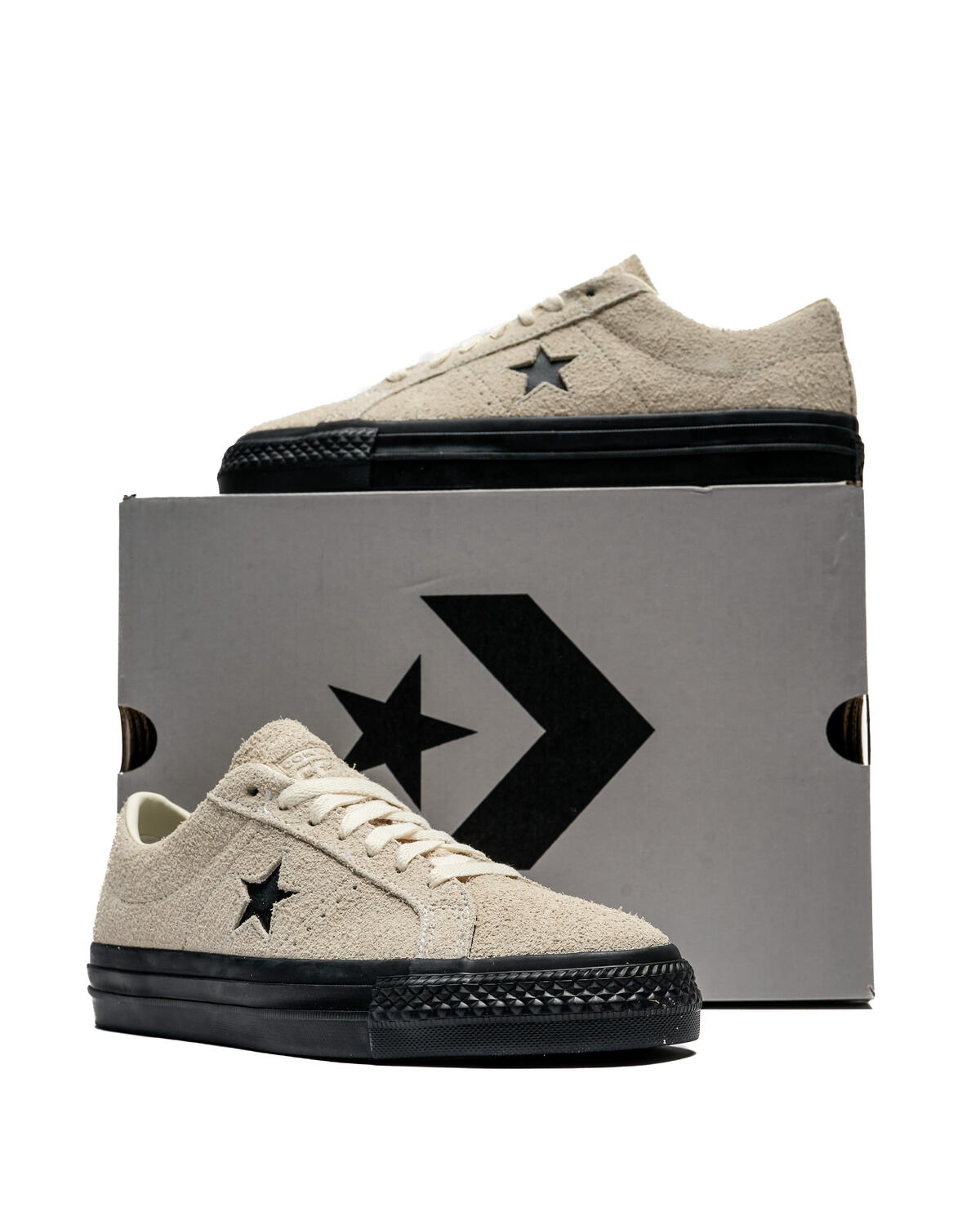 Converse One Star Pro Shaggy Suede Shoes Egret / Egret / Black - Image 6