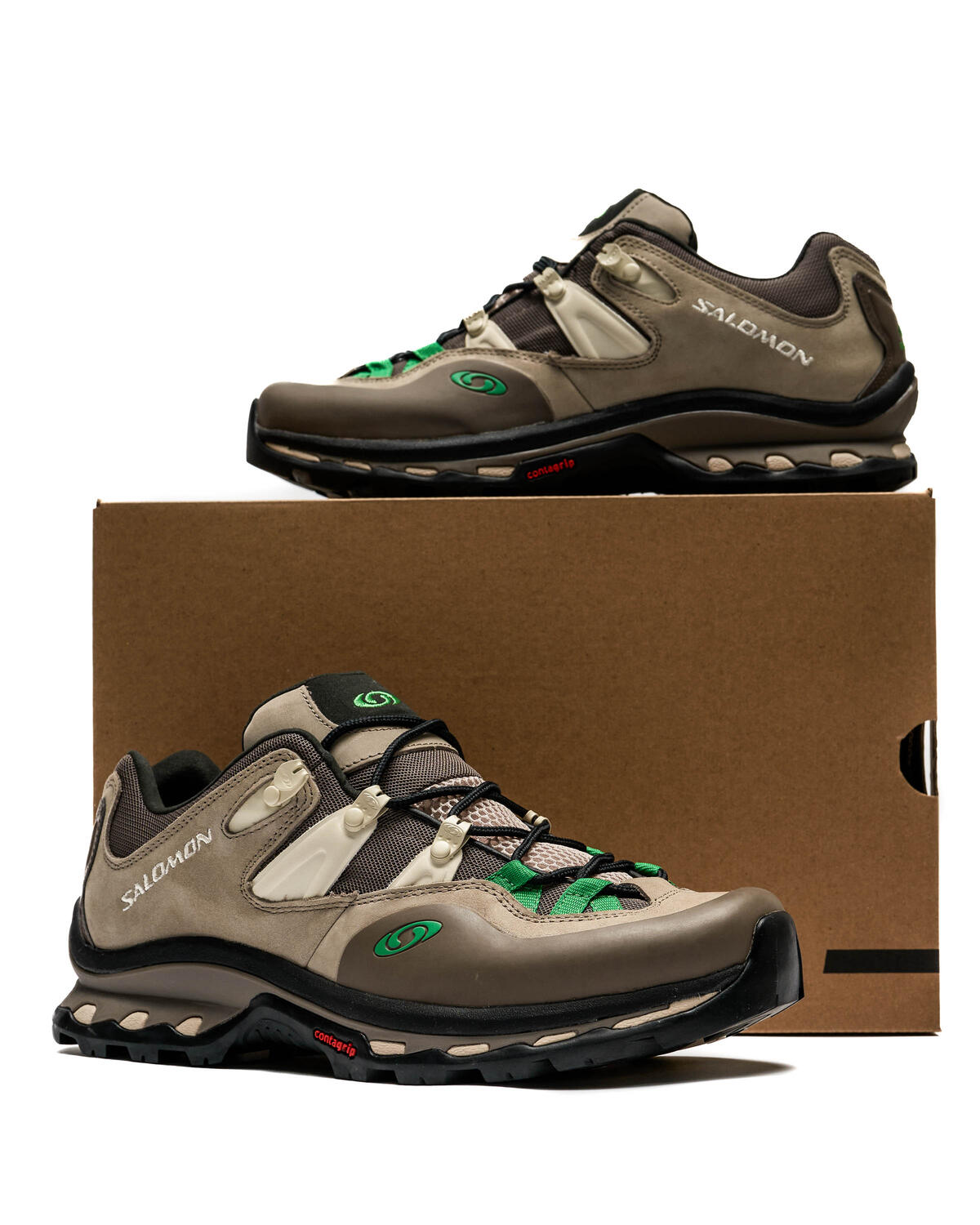 Salomon XT-Quest 2 Shoes - Falcon / Cement / Bright Green - Image 6