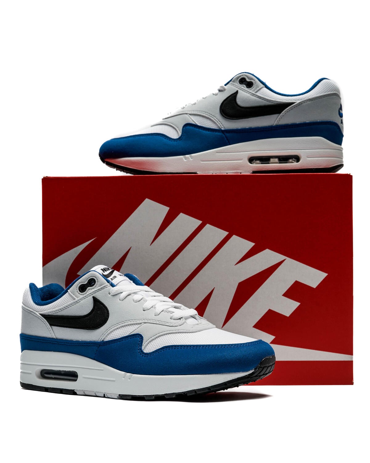 Nike Air Max 1 White / Black - Deep Royal Blue - Image 20