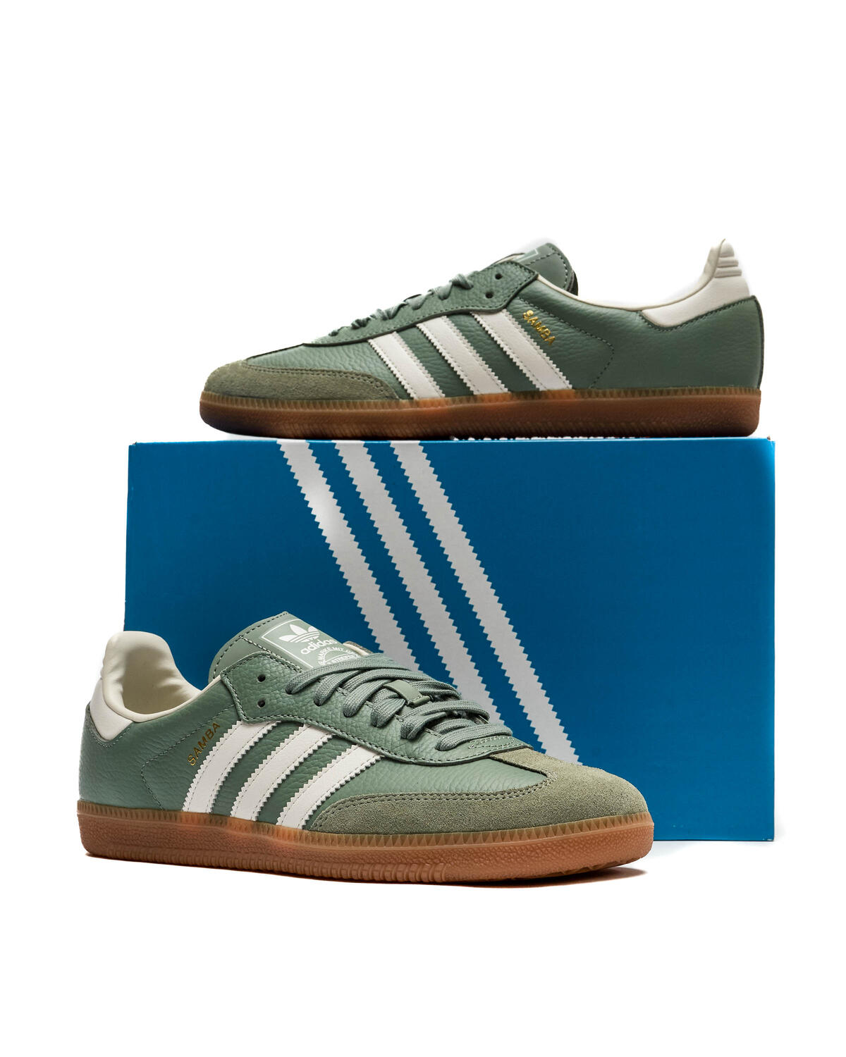 Adidas Samba OG Silver Green/Chalk White/Gum (Women's) - Image 10