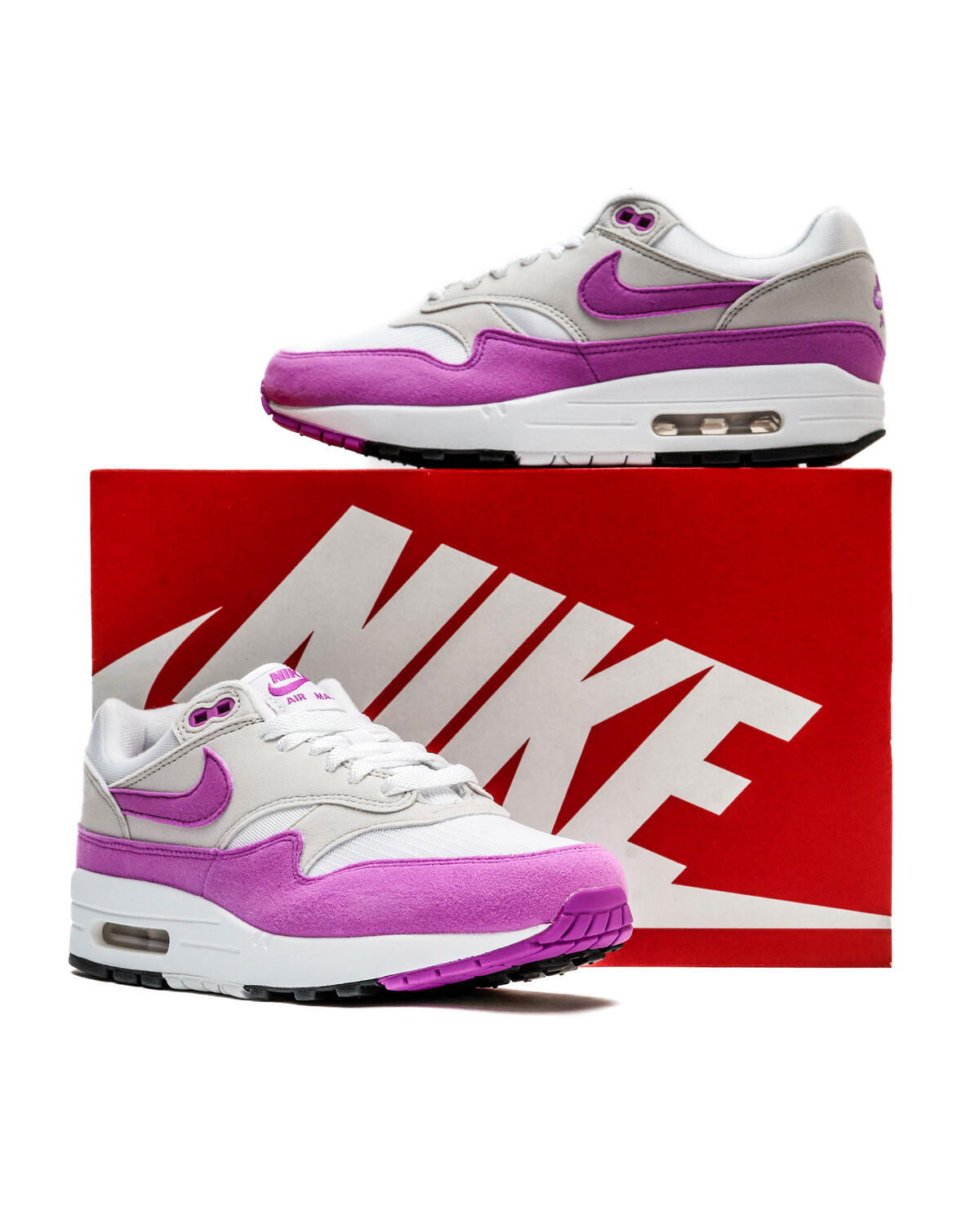 Nike Air Max 1 Neutral Grey / Fuchsia Dream / White / Black (Women's) - Image 23