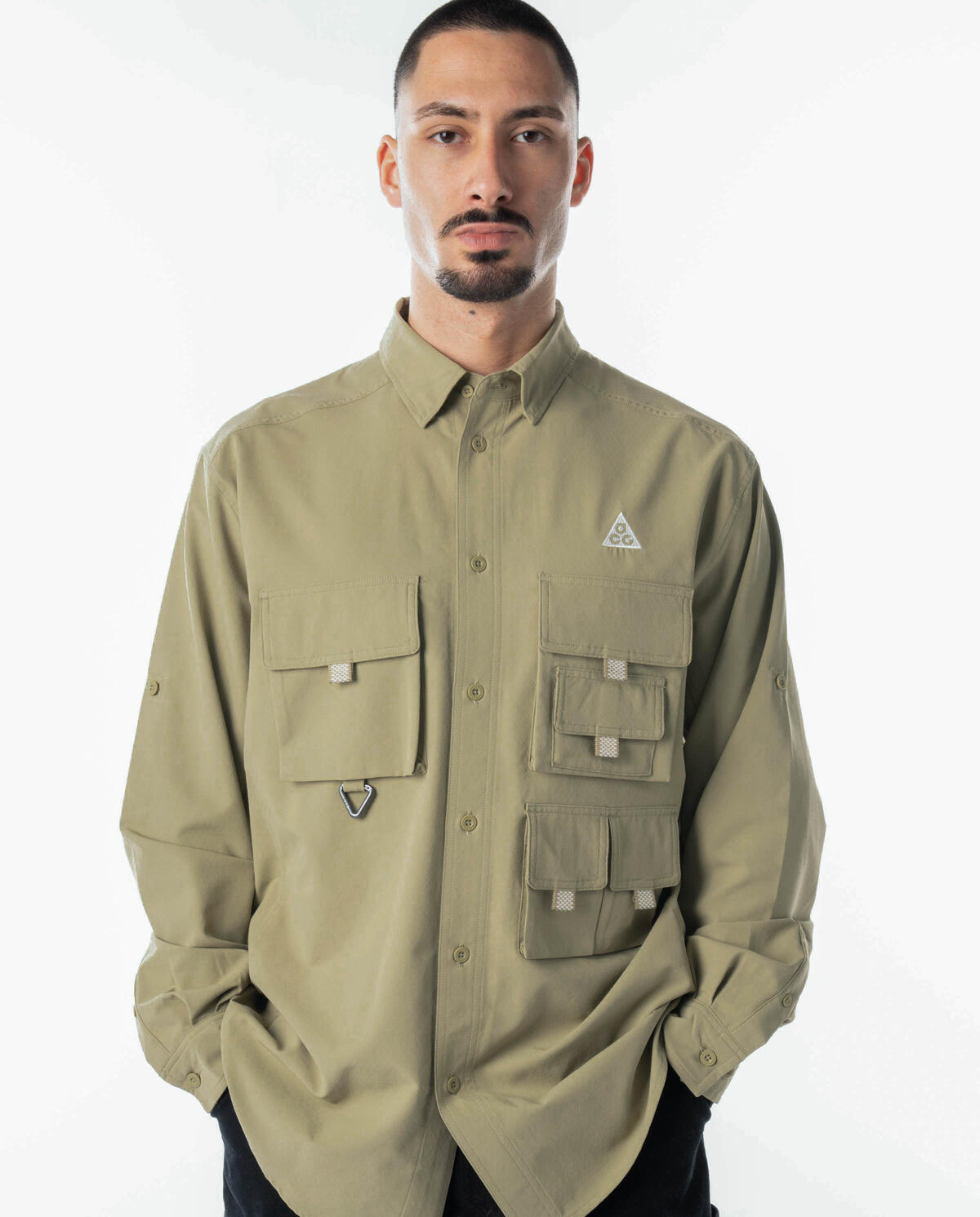 Nike ACG UV Devastation Trail Shirt Neutral Olive / Summit White - Image 3