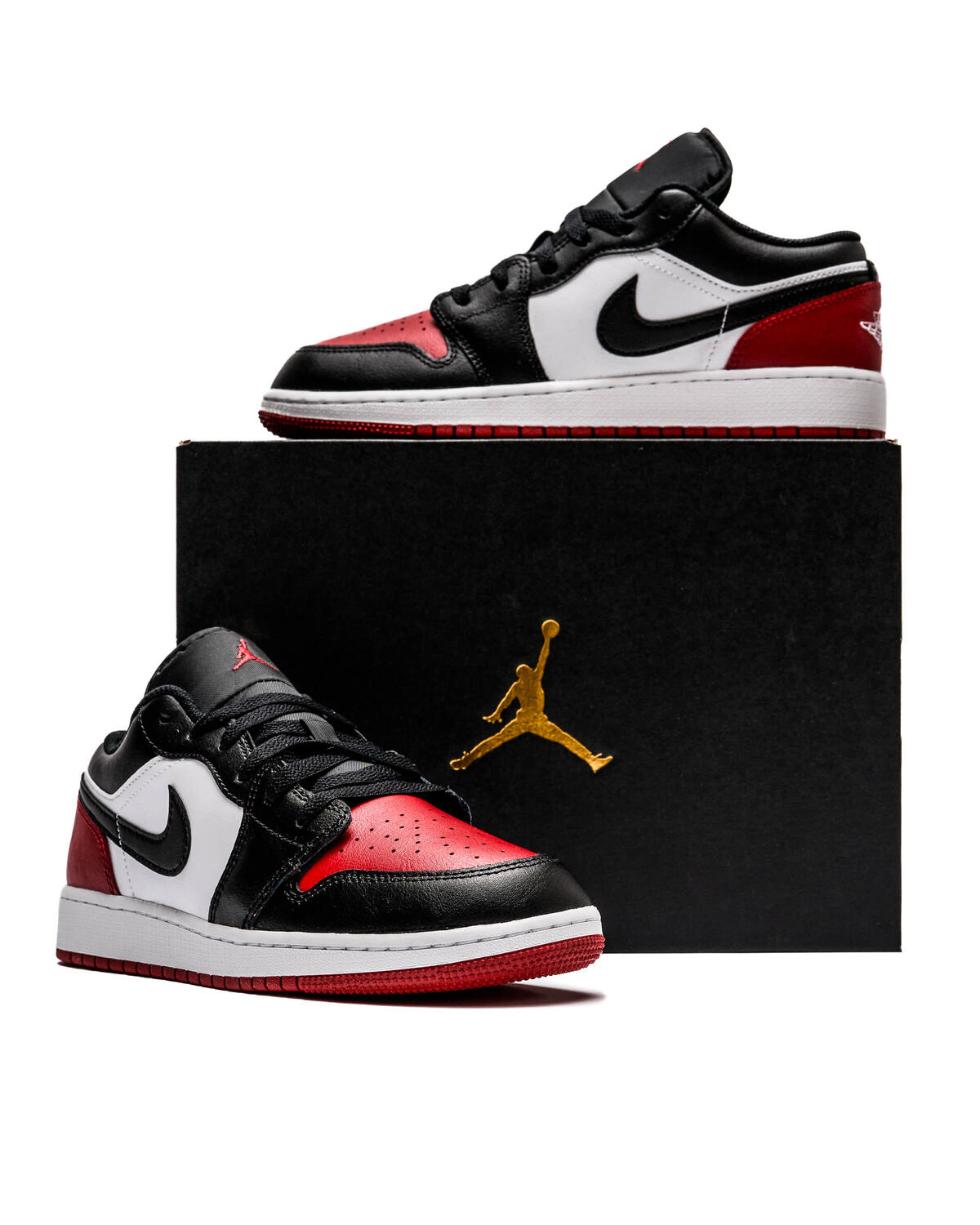 Air Jordan 1 Low White / Black / Varsity Red (GS) - Image 27