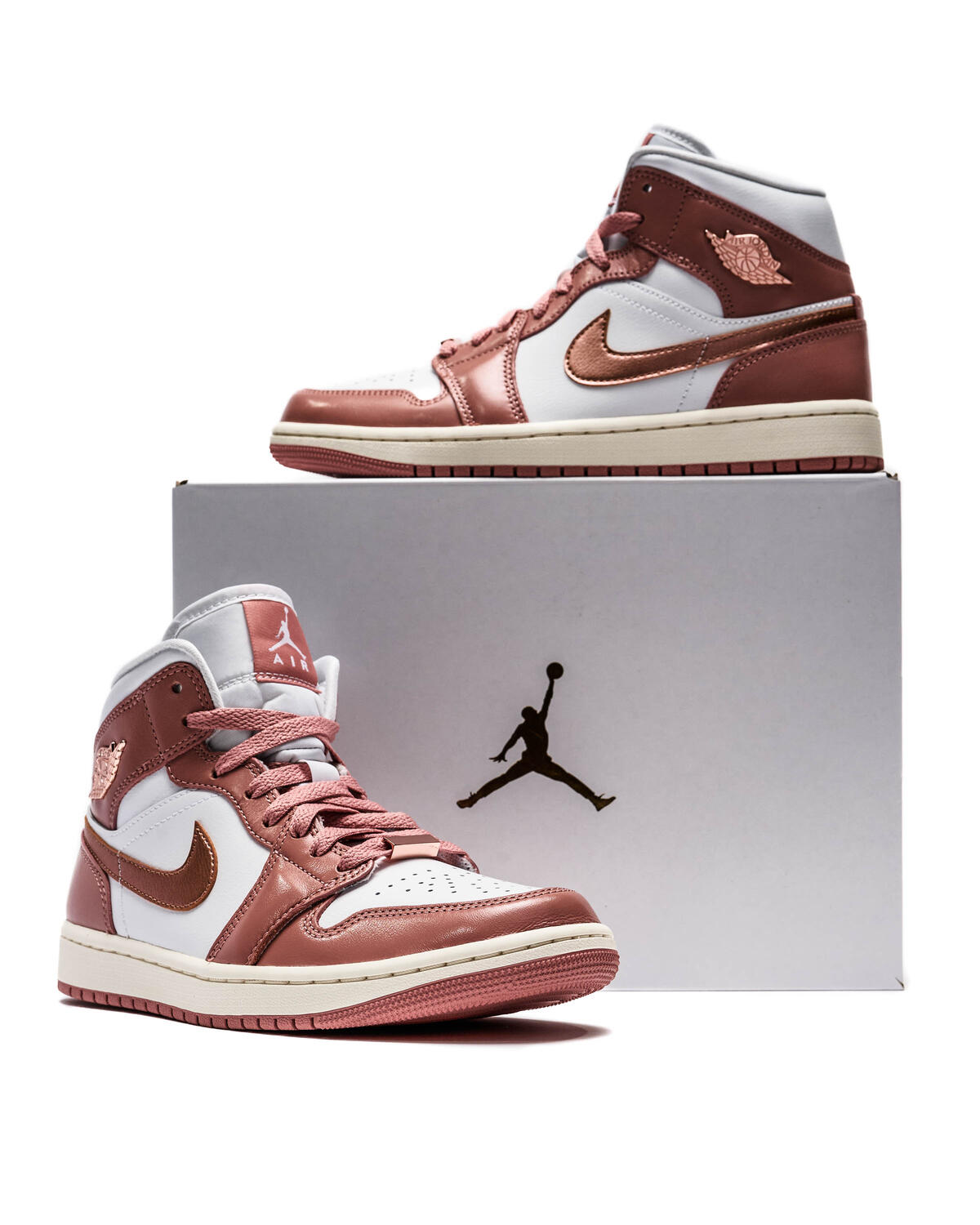 Air Jordan 1 Mid Red Stardust/Metallic Copper (Women's) - Image 20
