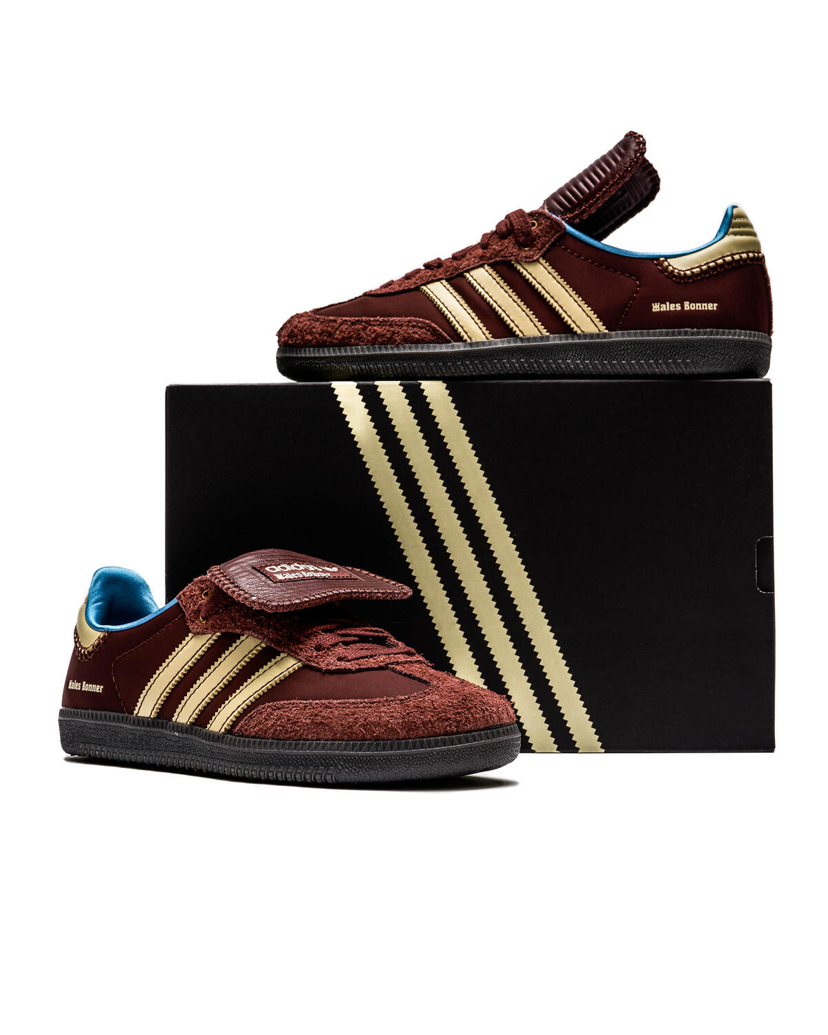 adidas x Wales Bonner Samba - Fox Brown / Sandy Beige / Lucky Blue - Image 20