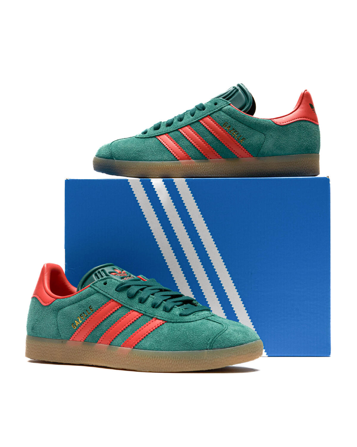 Adidas Gazelle Collegiate Green / Preloved Red / Gum - Image 16