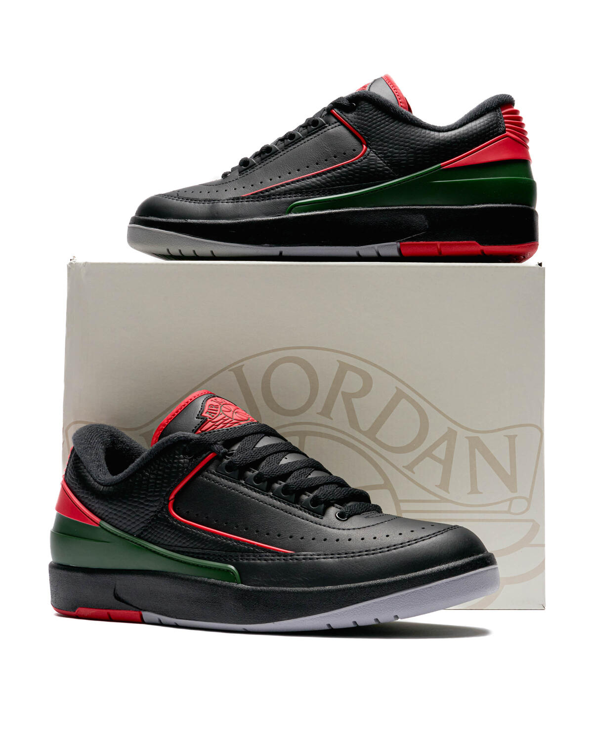 Air Jordan 2 Retro Low 'Christmas' - Black/Fire Red/Cement Grey - Image 35