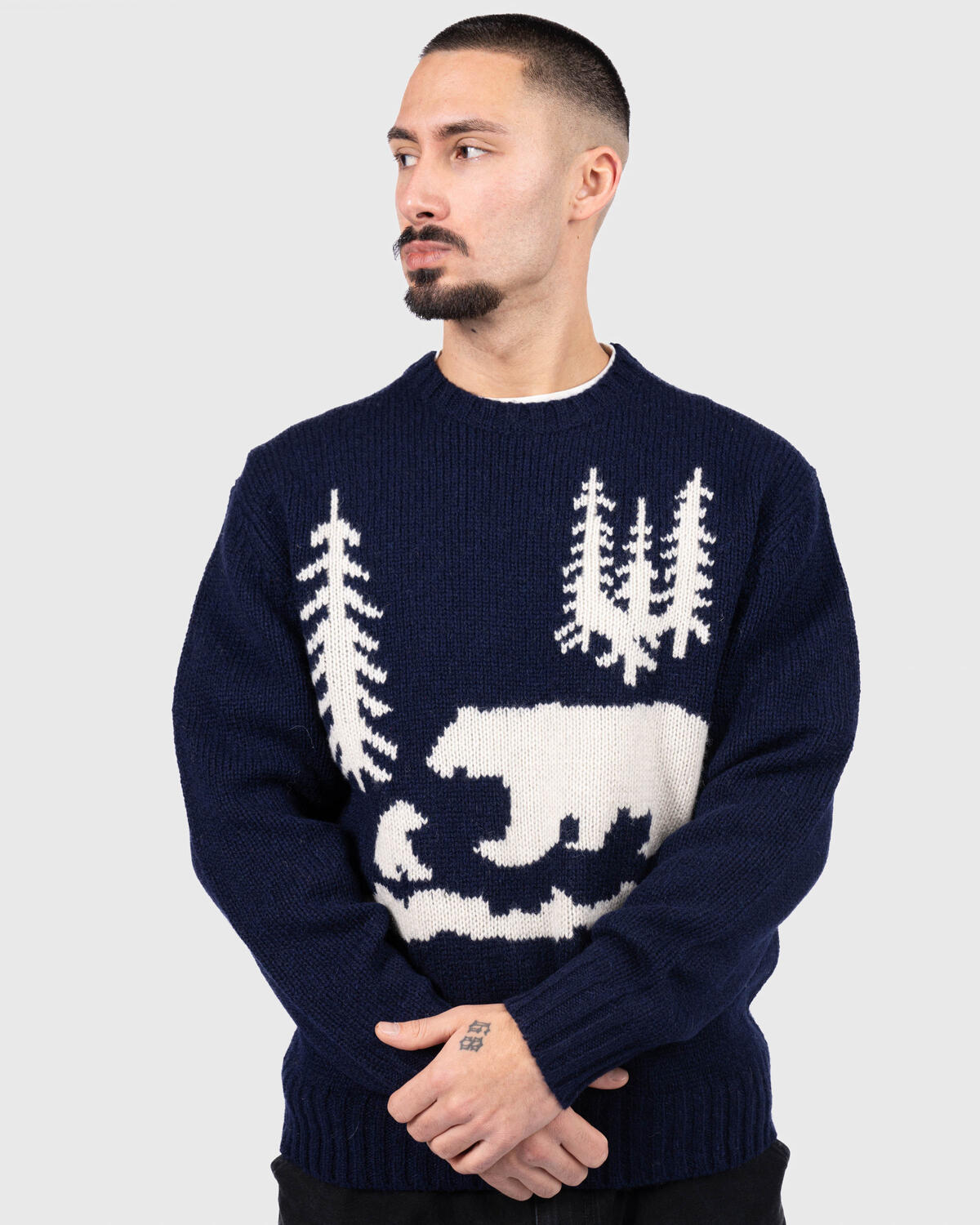 Beams+ Crew Neck Intarsia 3G - Image 3