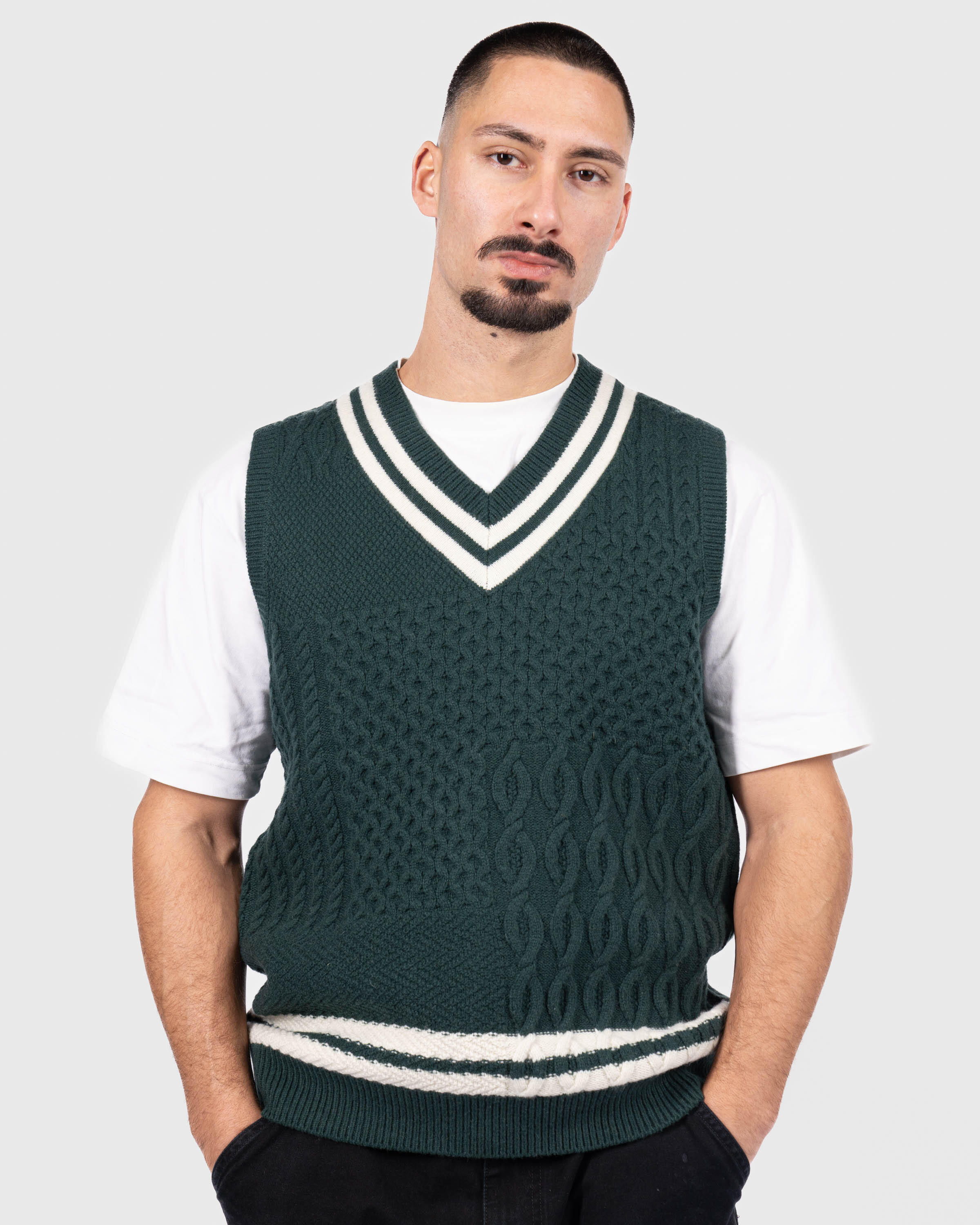 Beams+ Cricket Vest Patchwork Like