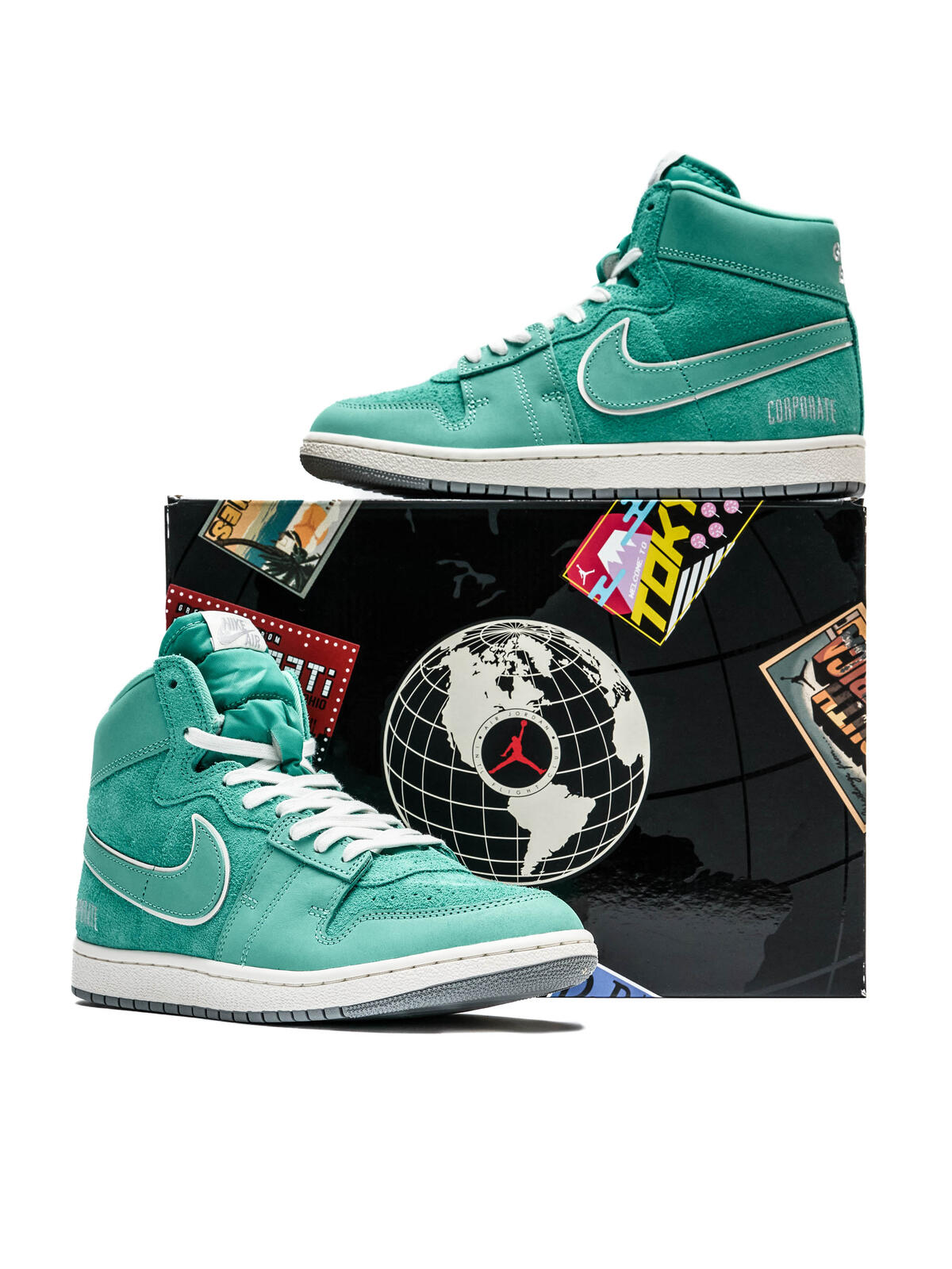 Jordan Air Ship PE SP x Corporate (Light Menta/Metallic Silver) - Image 20
