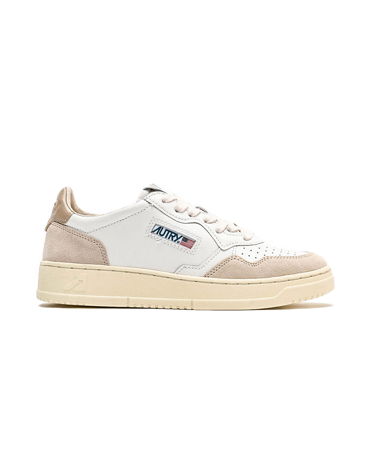 Autry Medalist Low Man Leat/Suede Wht/Teak (Women's) - Image 2