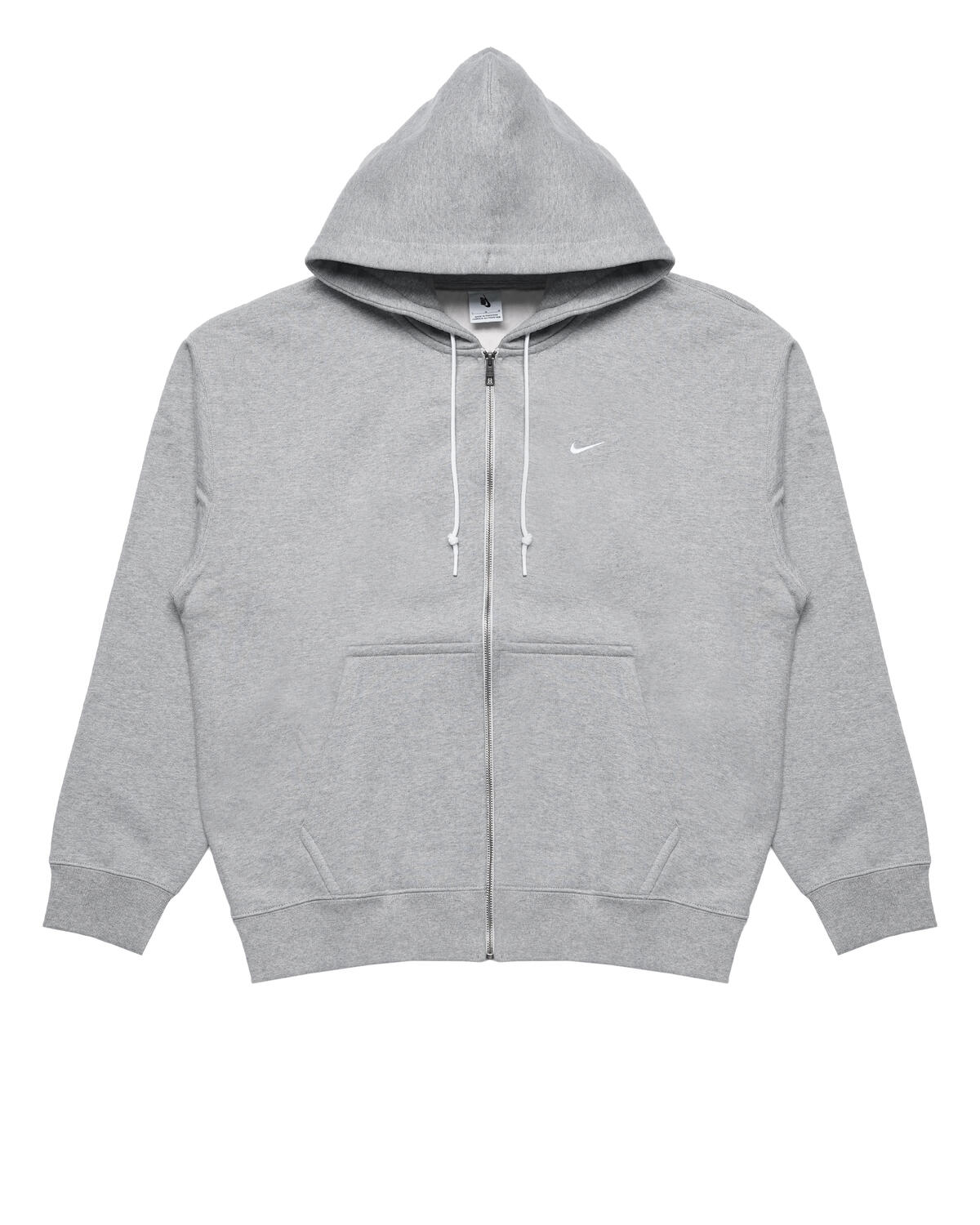 Nike Solo Swoosh Full Zip Hoodie Dark Grey Heather / White - Image 17