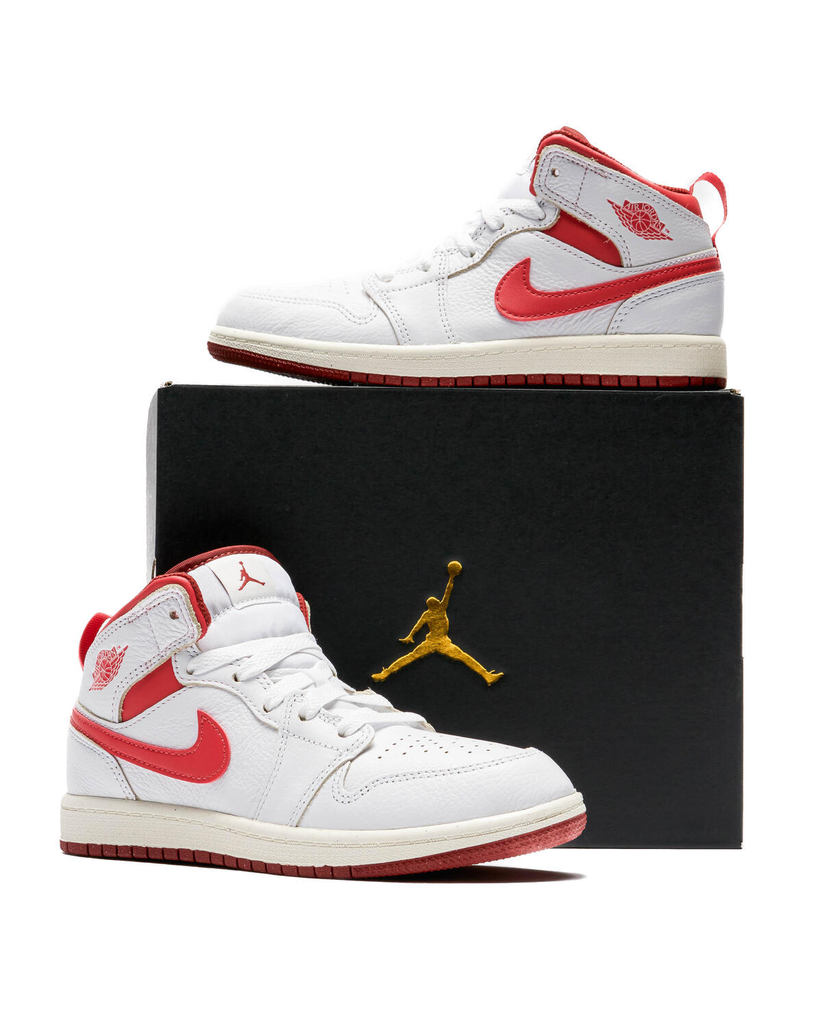Air Jordan 1 Mid SE 'White/Lobster/Dune Red' (PS) - Image 12