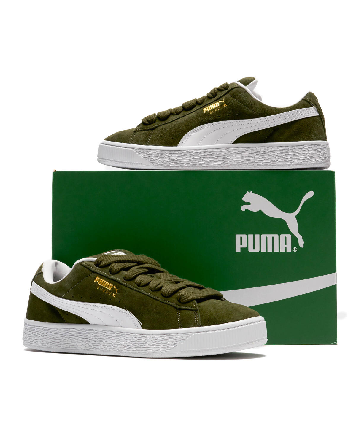 Puma SUEDE XL UNISEX - Skate shoes - dark olive/white/olive