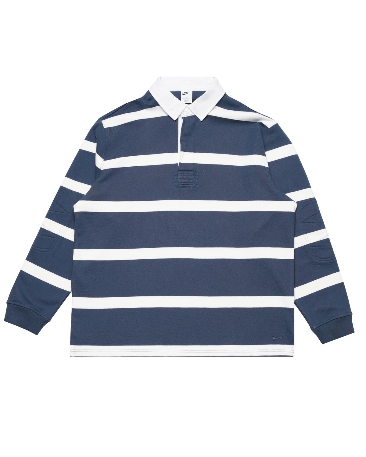 Nike Life Thunder Blue Striped Heavyweight Rugby Shirt - Image 6