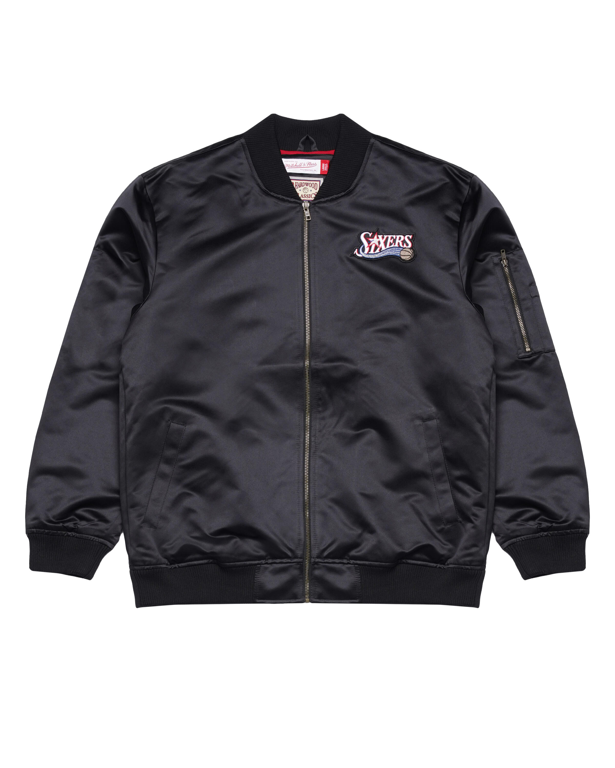 Mitchell & Ness NBA LIGHTWEIGHT SATIN BOMBER - PHILADELPHIA 76ERS