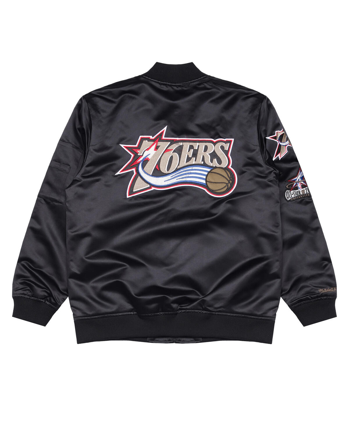 Mitchell & Ness NBA Lightweight Satin Bomber - Philadelphia 76ERS - Image 3