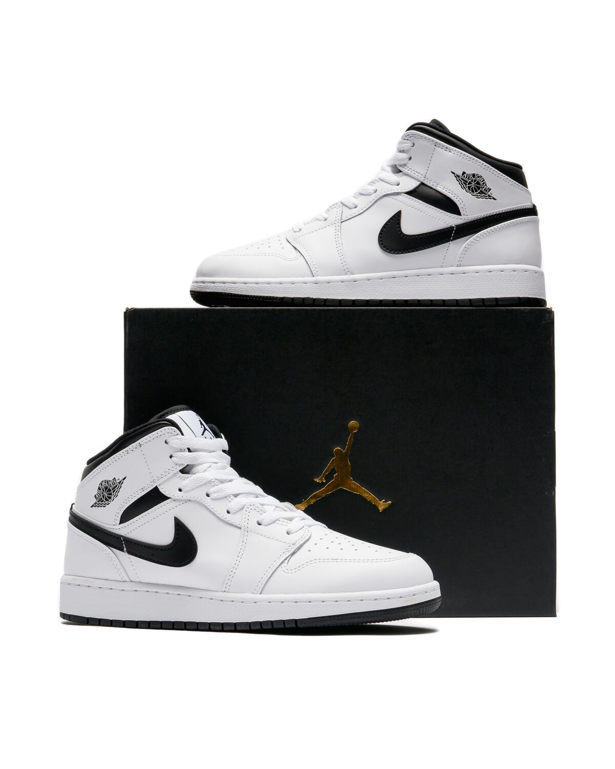 Air Jordan 1 Mid White / Black (GS) - Image 30