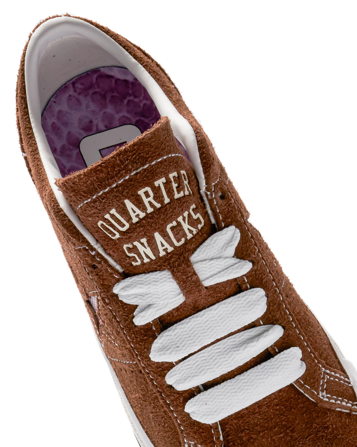 Converse x Quartersnacks One Star Pro Ox Shoes - Dark Clove / White / Cherry - Image 20