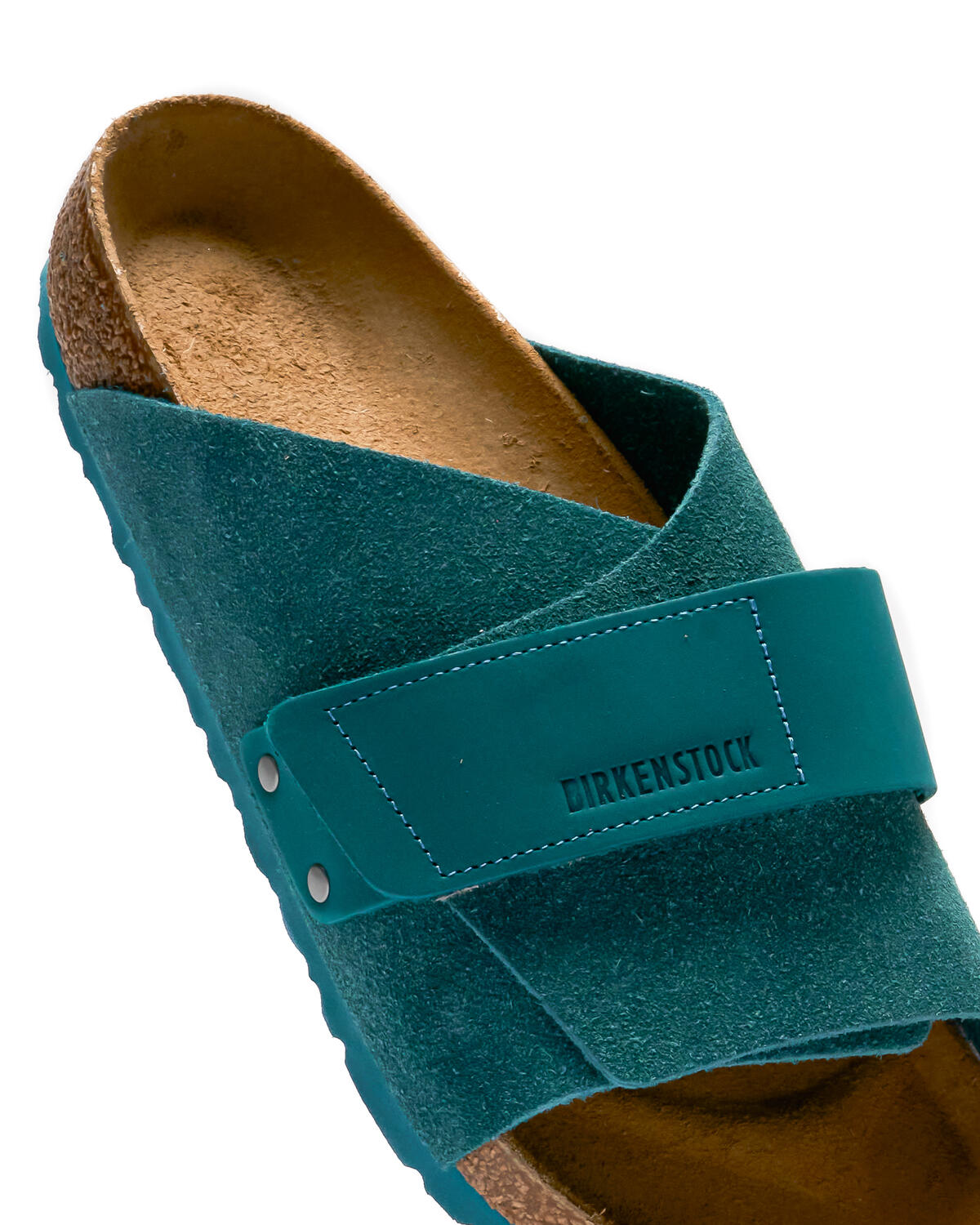 Birkenstock Kyoto Suede Leather Deep Turquoise Slides Men\'s Size 11/ EUR 44 Kyoto Nubuck-Suede Leather in Color Ultra Blue | BIRKENSTOCK US main image 2