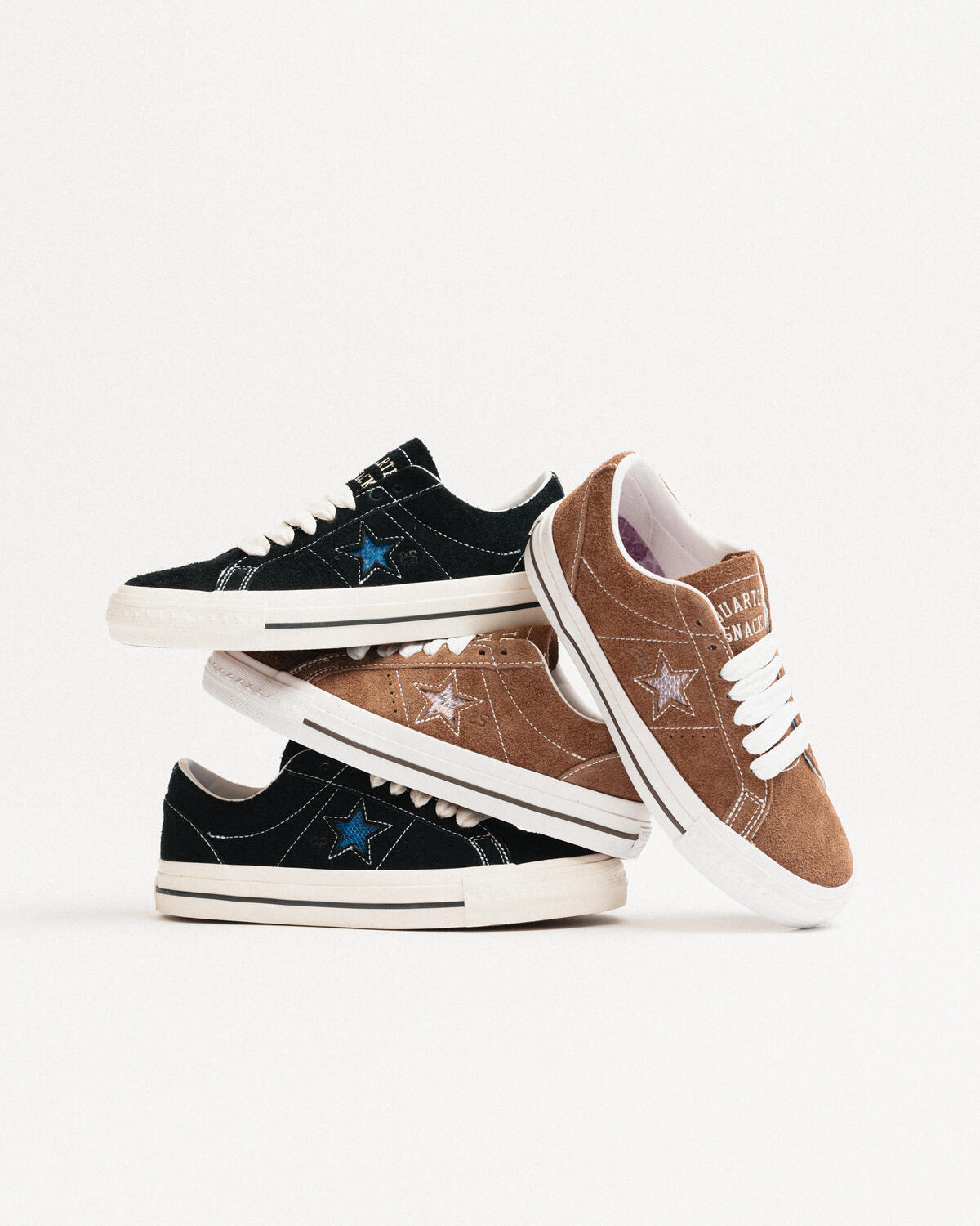 Converse x Quartersnacks One Star Pro Ox Shoes - Dark Clove / White / Cherry - Image 21