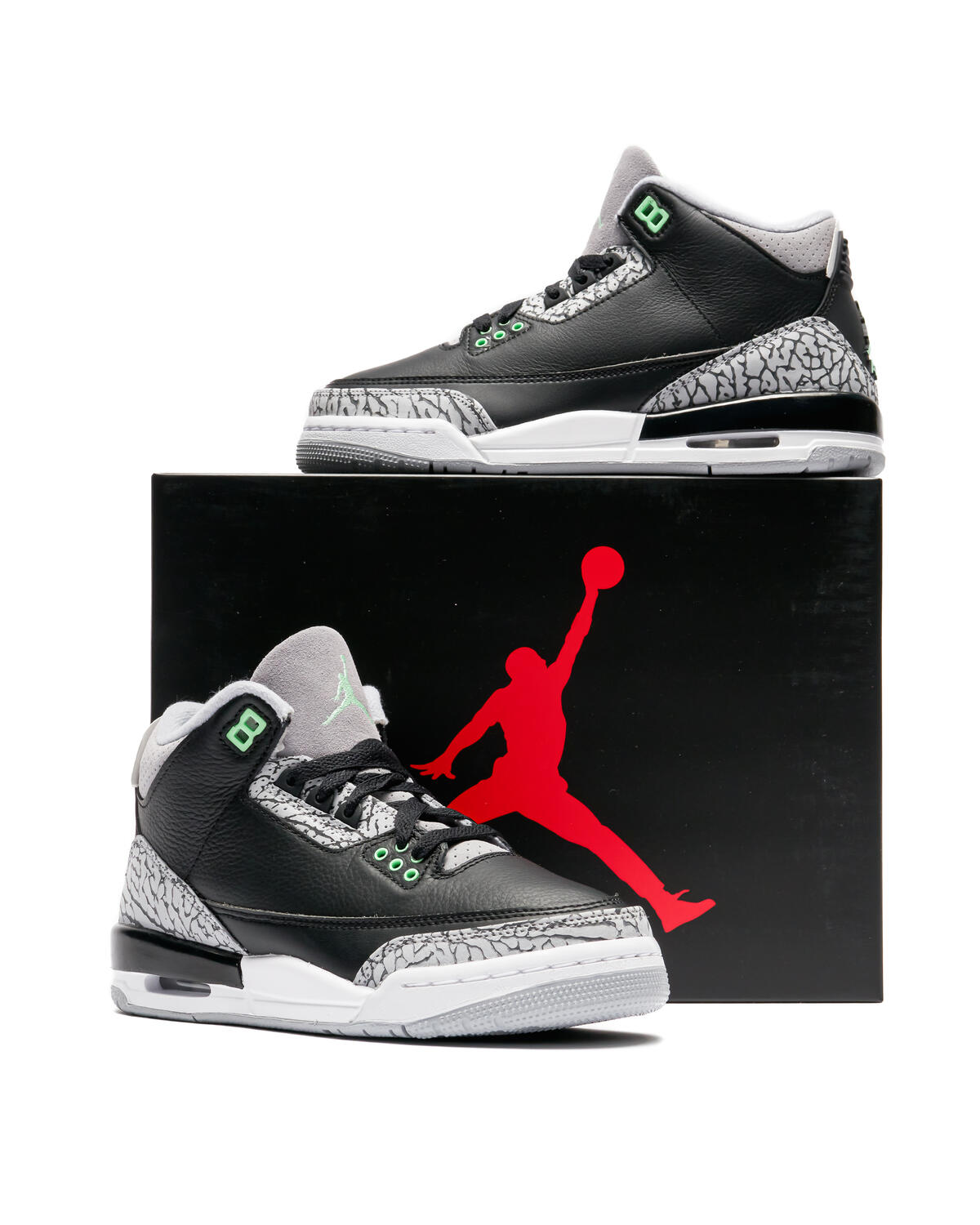 Jordan Air Jordan 3 Retro - Black / Green Glow / Wolf Grey / White - Image 6