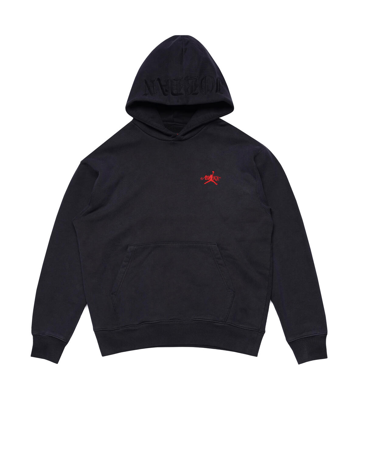 Awake NY x Jordan Fleece Hoodie - Black/Sail/University Red - Image 6