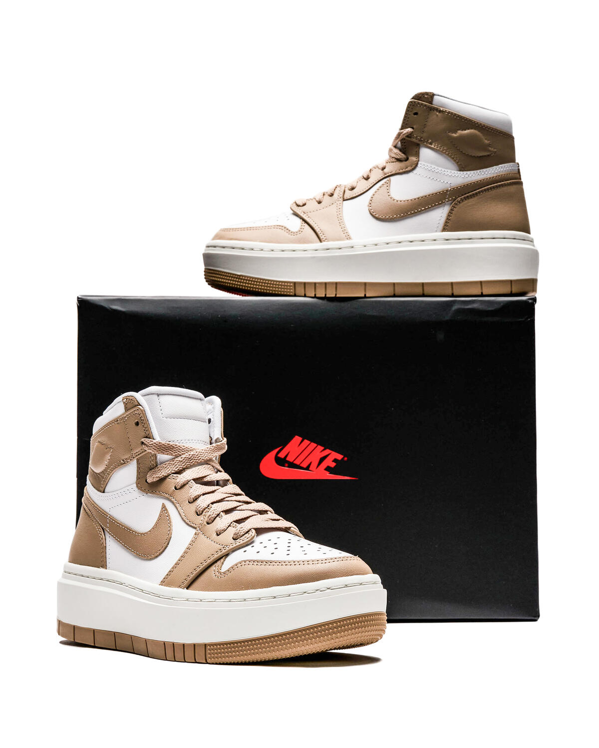 Air Jordan 1 Elevate High Desert Womens Lifestyle Shoes (Beige/White) - Image 17