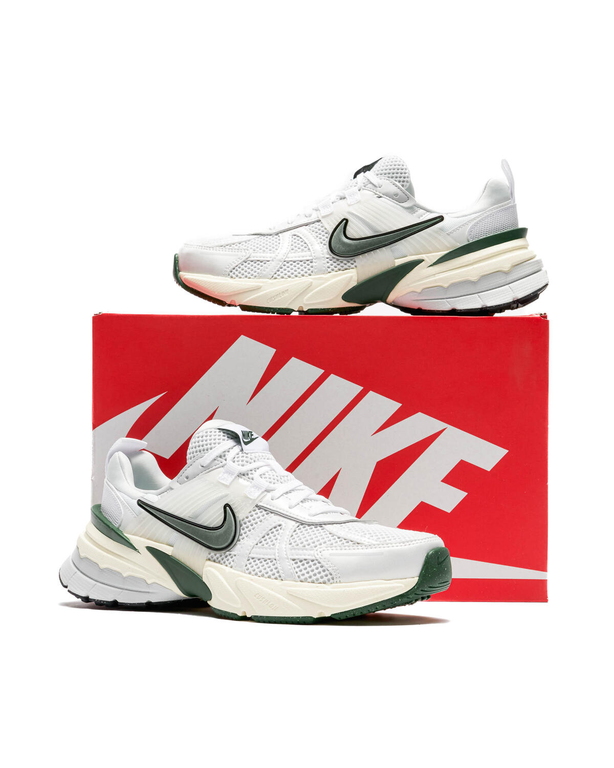 Nike Women's V2K Run Summit White/Metallic Silver/Green - Image 15