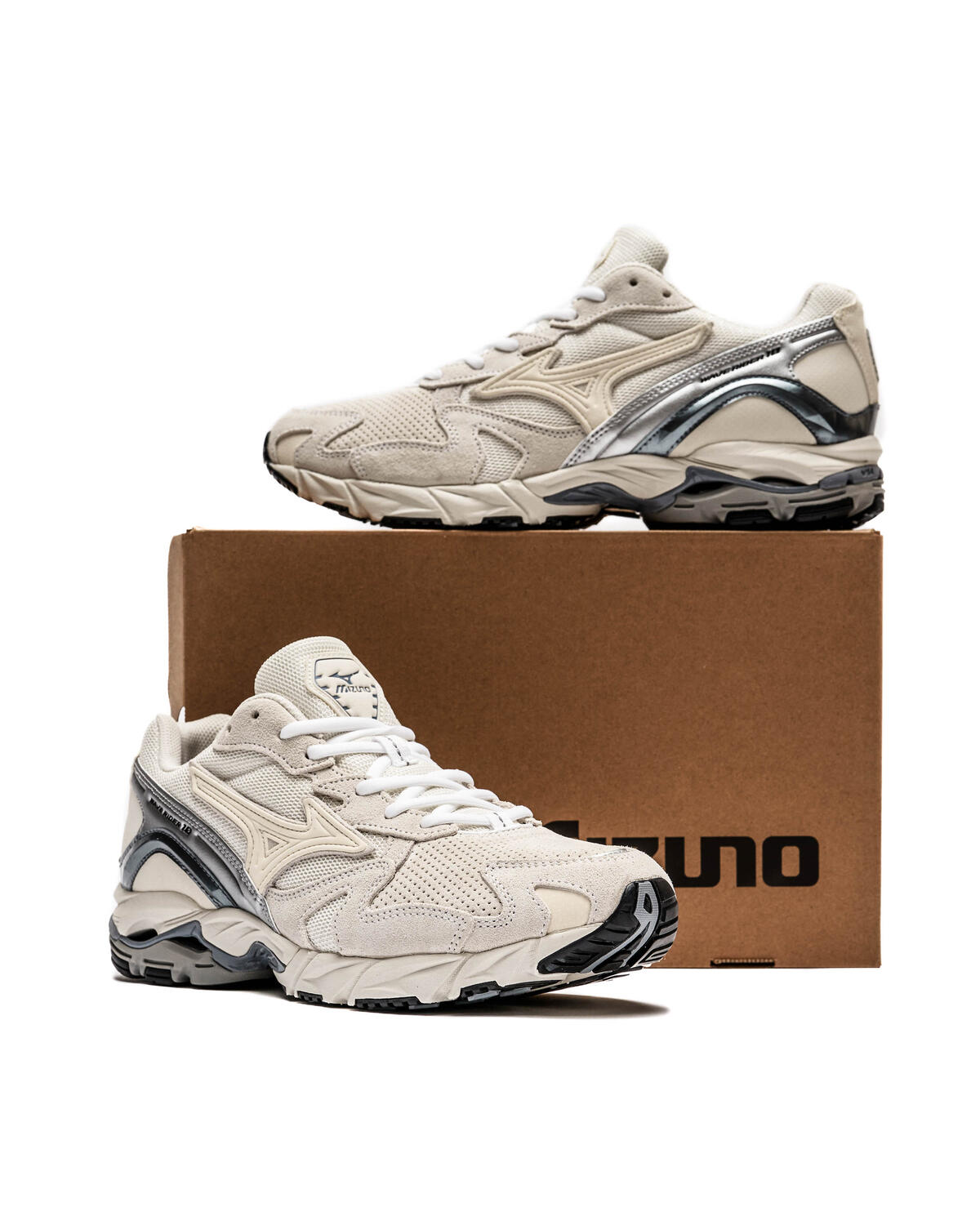 Mizuno Wave Rider 10 Creme / Silber - Image 12