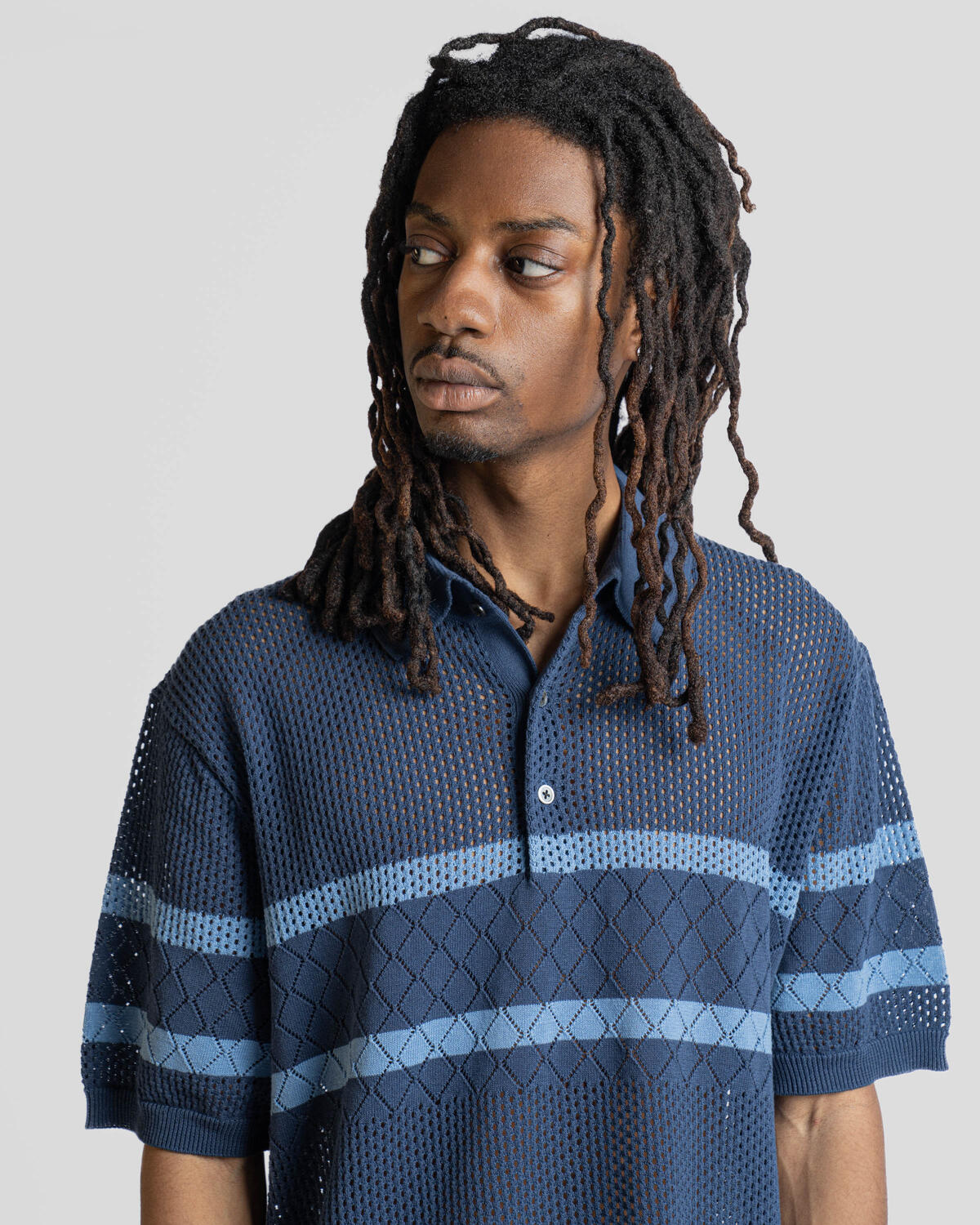 Beamsplus Knit Polo Mesh Stripe - Image 6