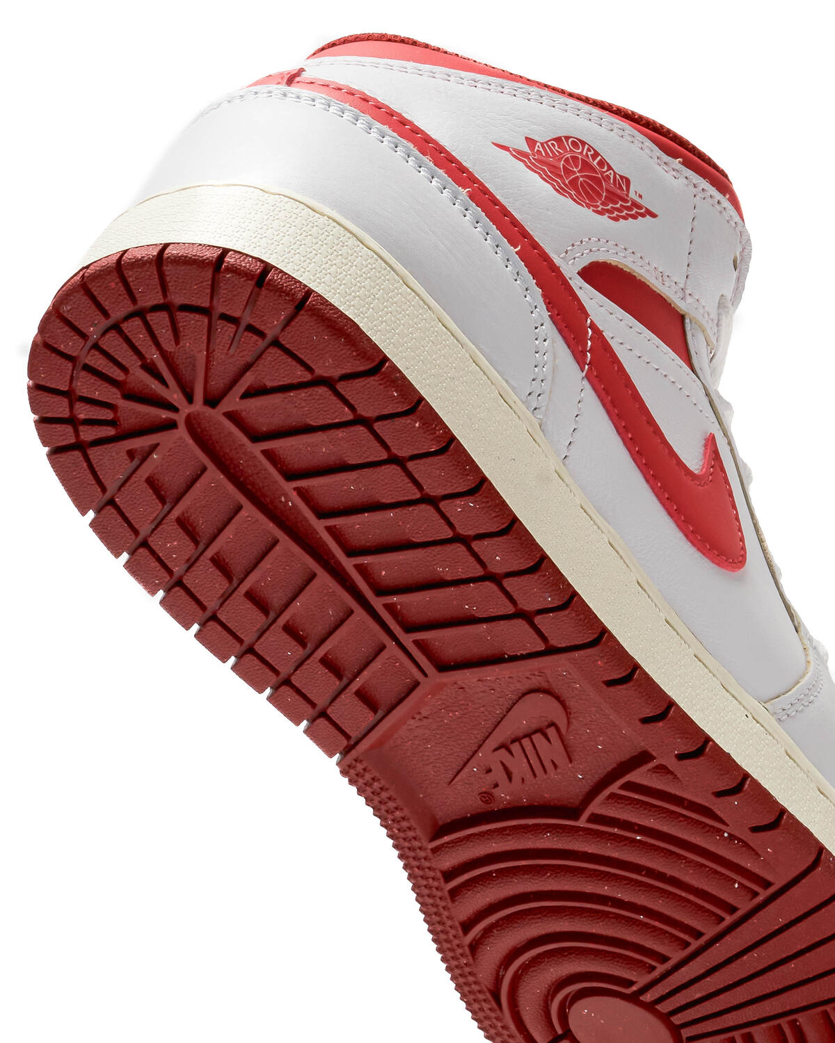 Air Jordan 1 Mid SE (GS) White/Lobster/Dune Red - Image 18