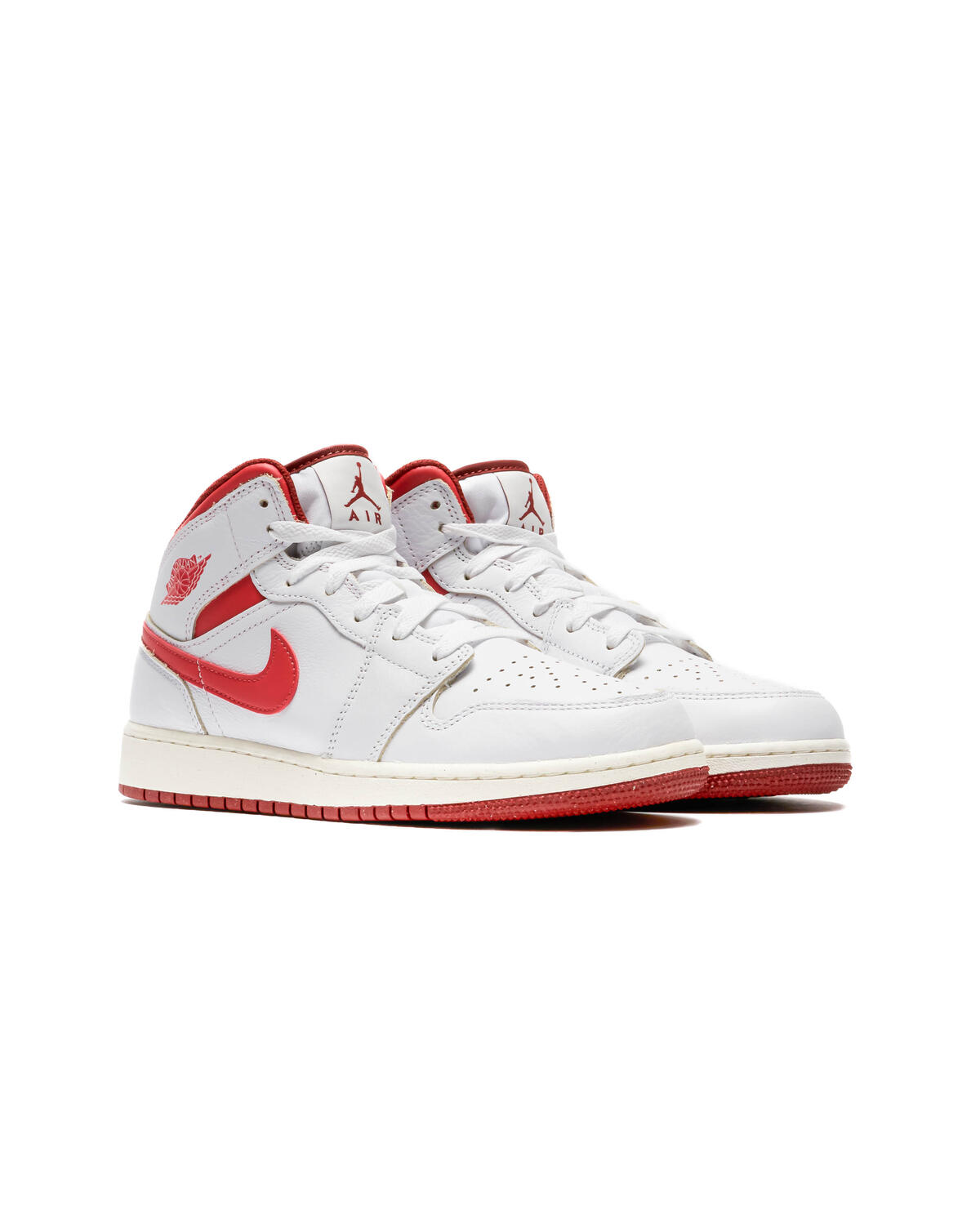 Air Jordan 1 Mid SE (GS) White/Lobster/Dune Red - Image 14