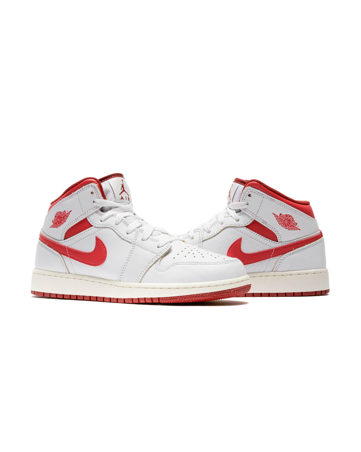Air Jordan 1 Mid SE (GS) White/Lobster/Dune Red - Image 16