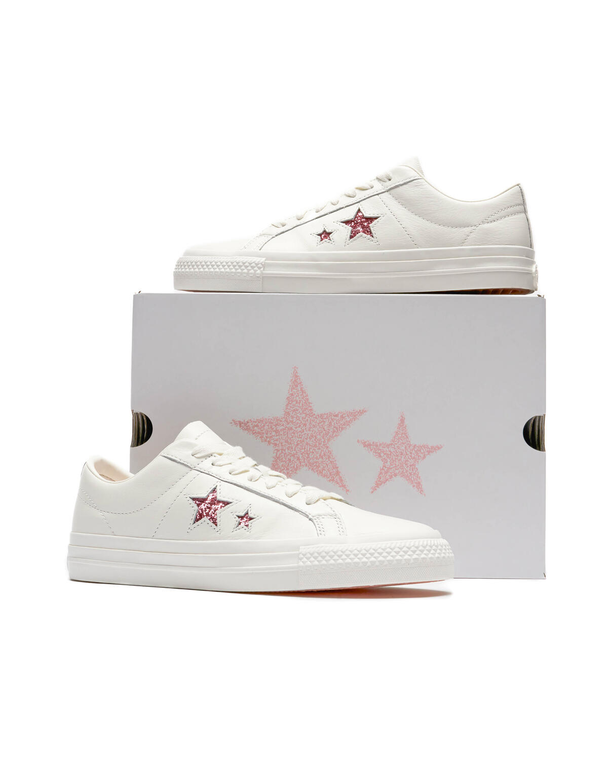 Converse x Turnstile One Star Pro Ox Shoes - White / Pink / White - Image 22