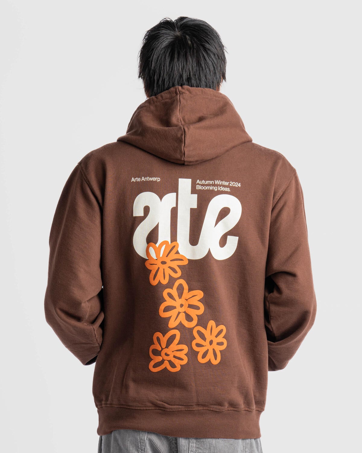 Arte Antwerp Multiple Flowers Hoodie | AW24-134H-BRN | AFEW STORE