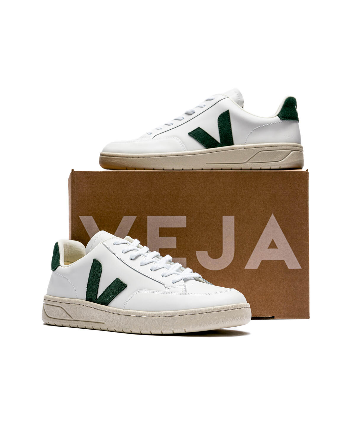 V-12 Leather Men Sneaker in White Cyprus - Image 10